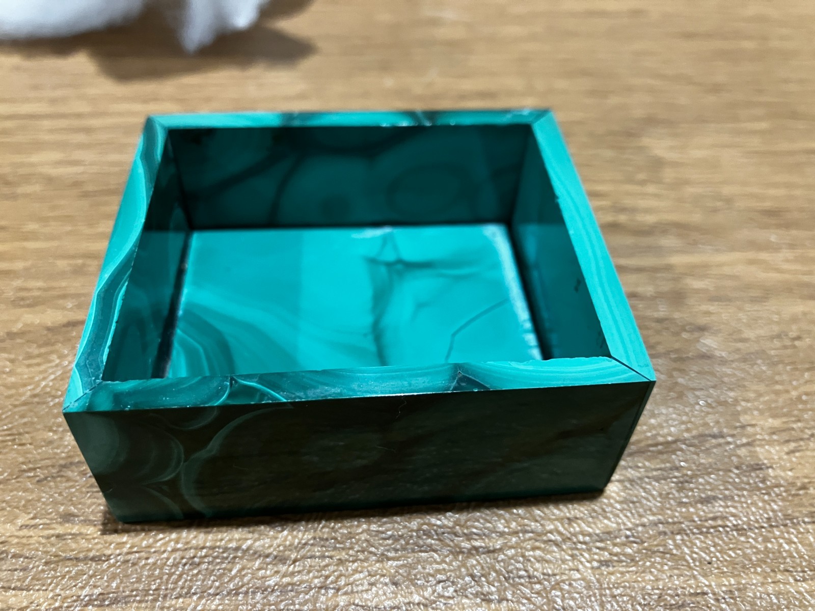 Green Malachite Jewelry/Trinket Box w/Lid From Bixbee AZ 2.5\