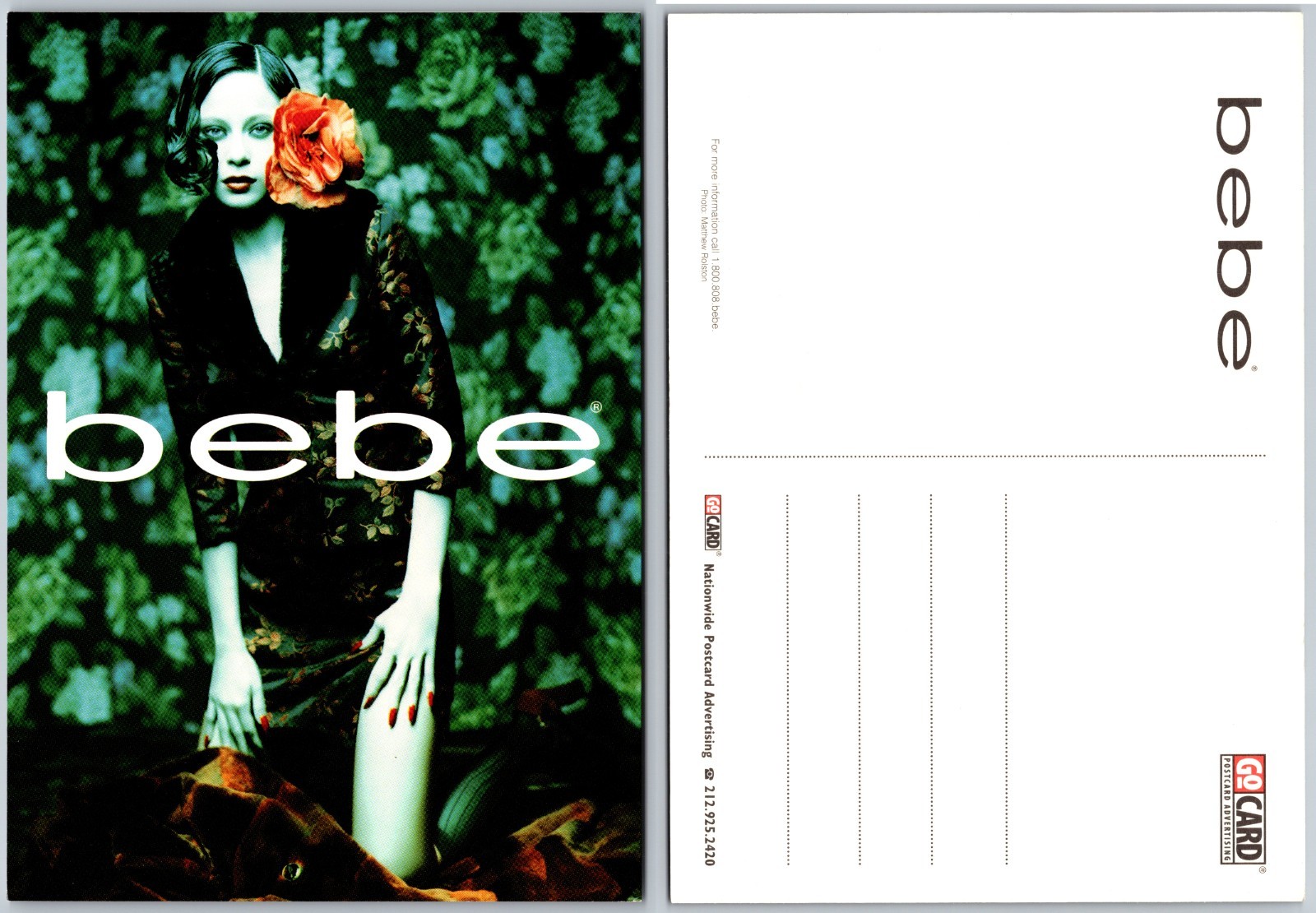 Continental Bebe Fashion Model Flower Postcard