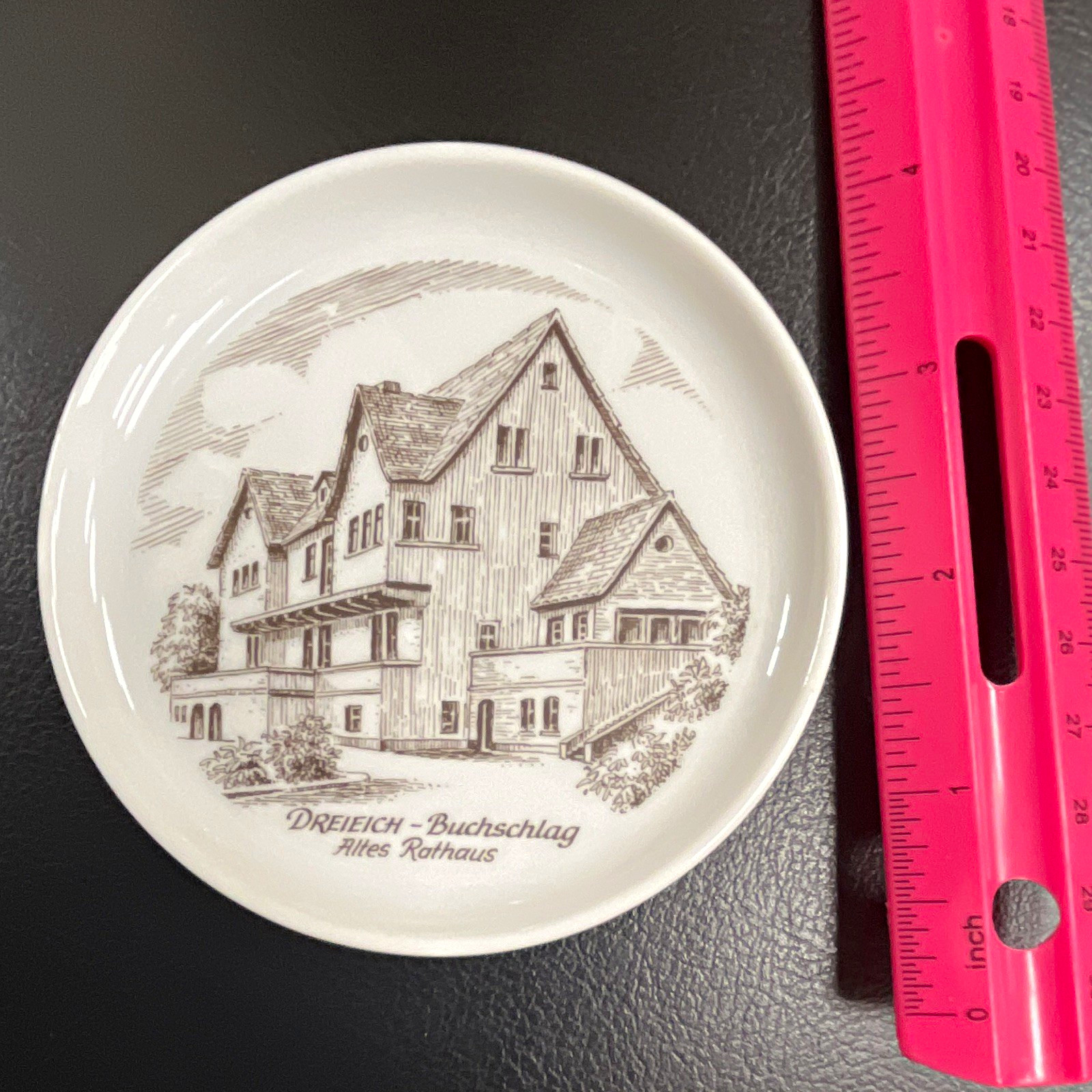 Dreieich-Buchschlag Altes Rathaus German Souvenir Mini Plate Marked Germany Dreieich-Buchschlag Altes Rathaus German Souvenir Mini Plate Marked Germany
