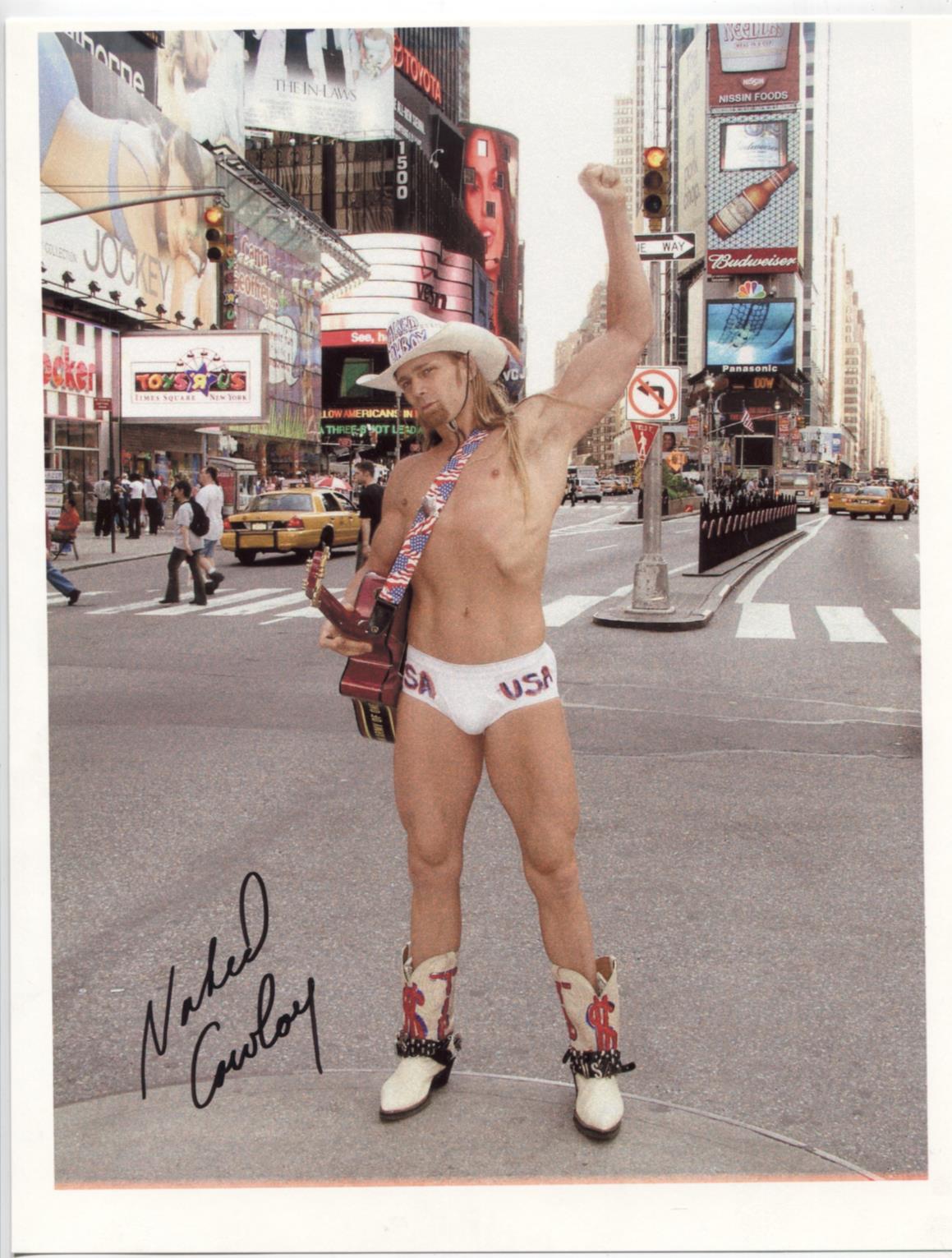 Naked Cowboy Street Performer Autographed 8.5\