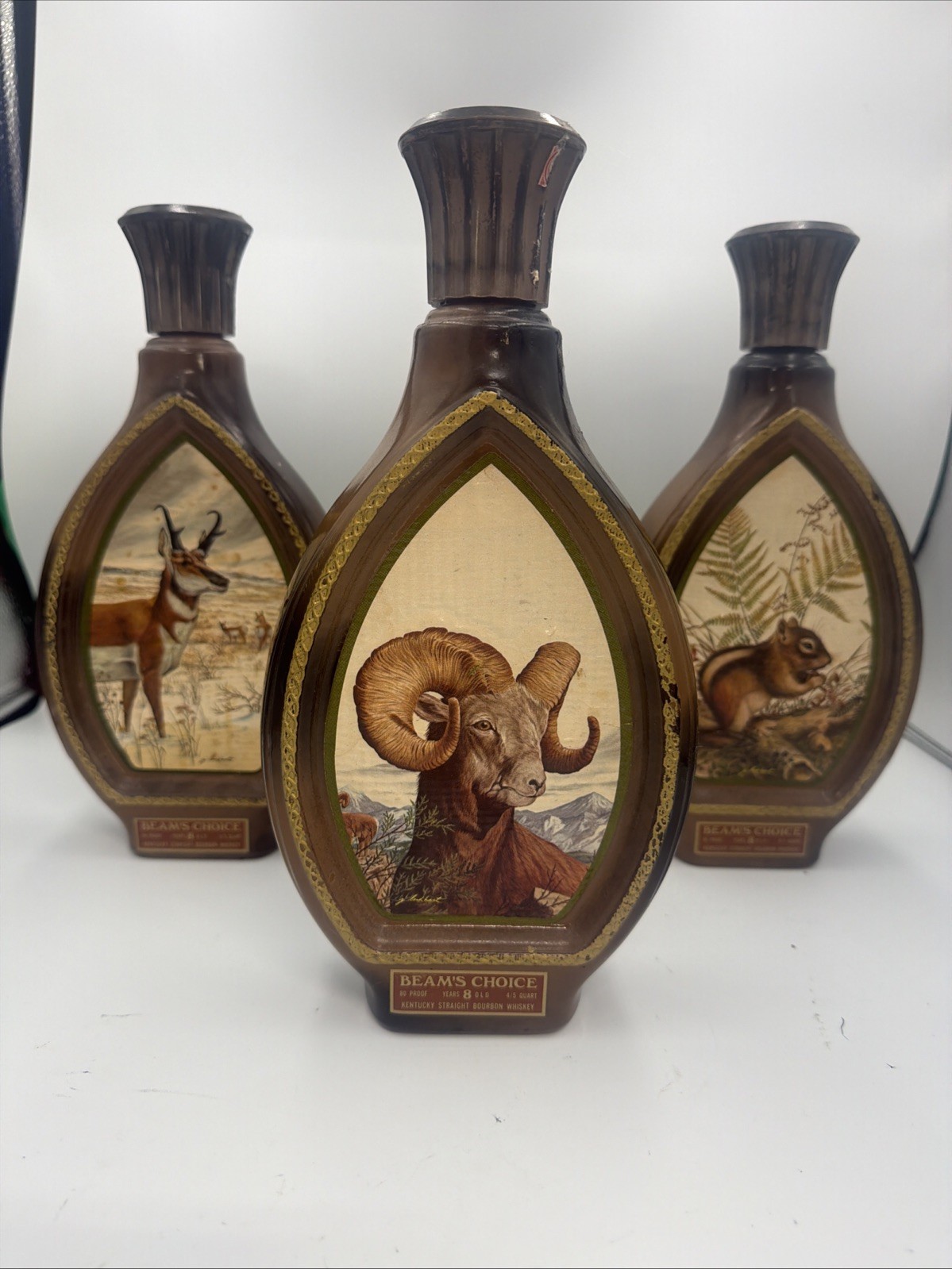 Vintage 70’a Beam\'s Choice James Lockhart Wildlife Decanter Collection READ