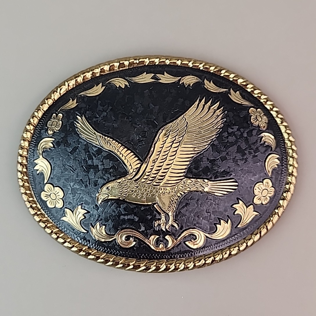 Vintage American Eagle Belt Buckle Gold Tone Western Made in USA Large 4 Vintage American Eagle Belt Buckle Gold Tone Western Made in USA Large 4