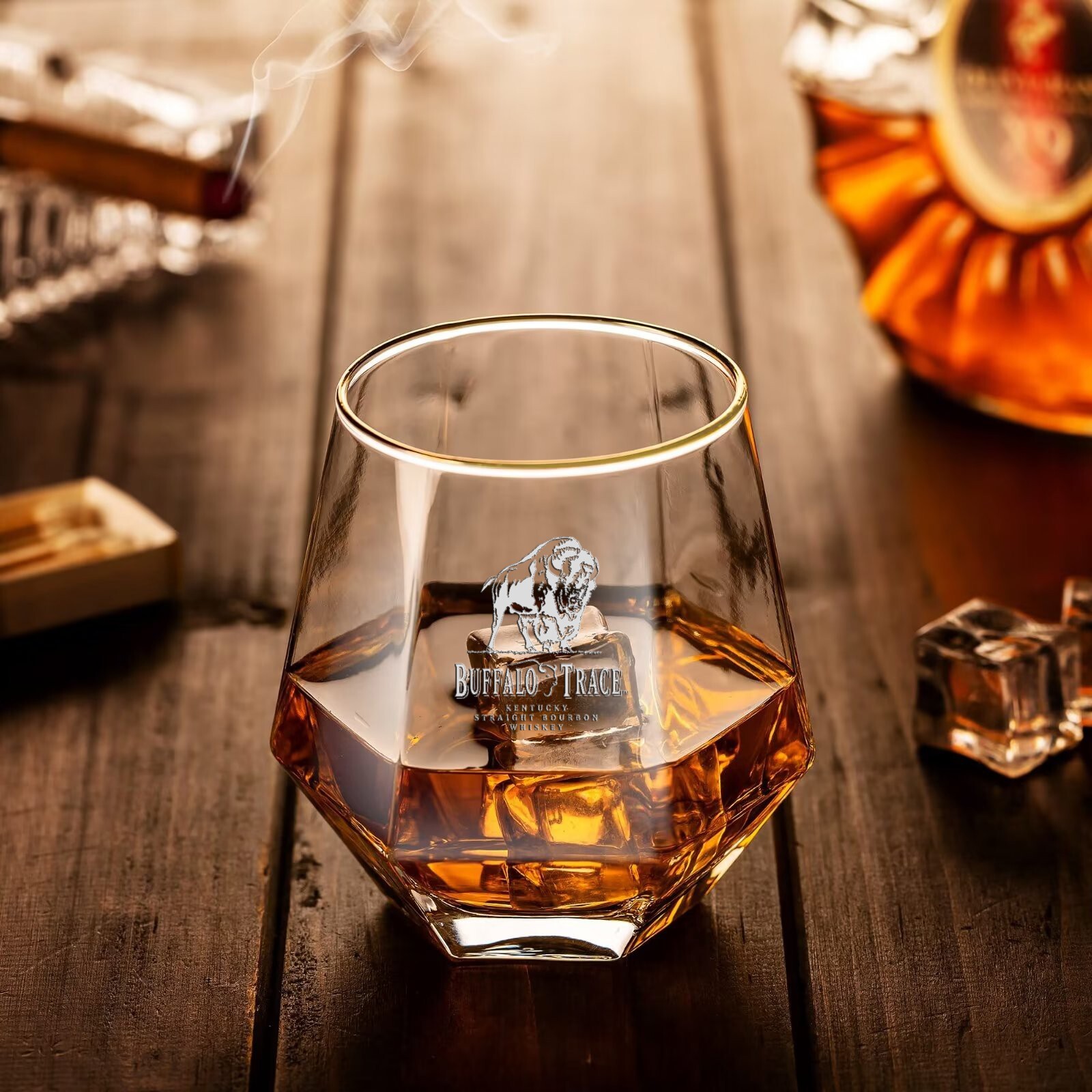 BUFFALO TRACE Collectible Whiskey Glass 