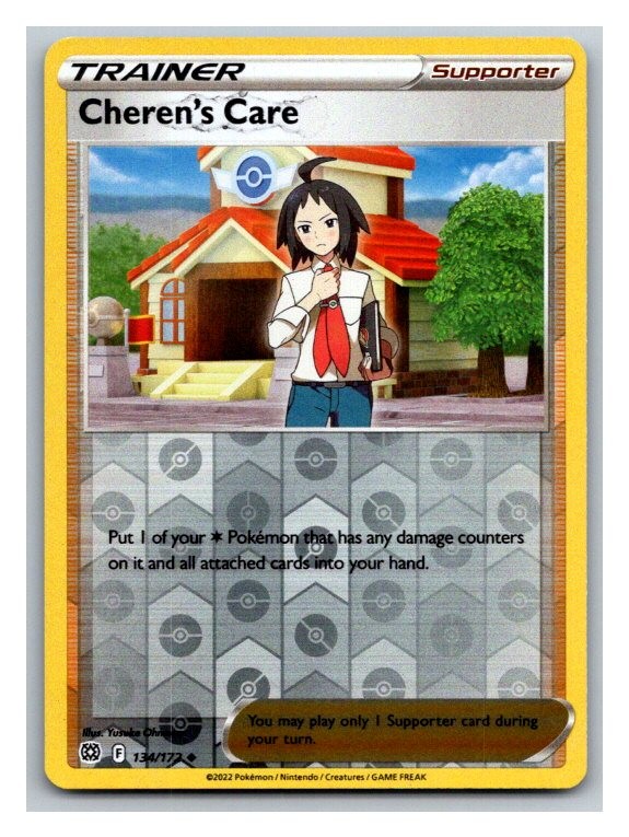 Cheren\'s Care Uncommon SWSH09: Brilliant Stars 134/172 NM Reverse Holo