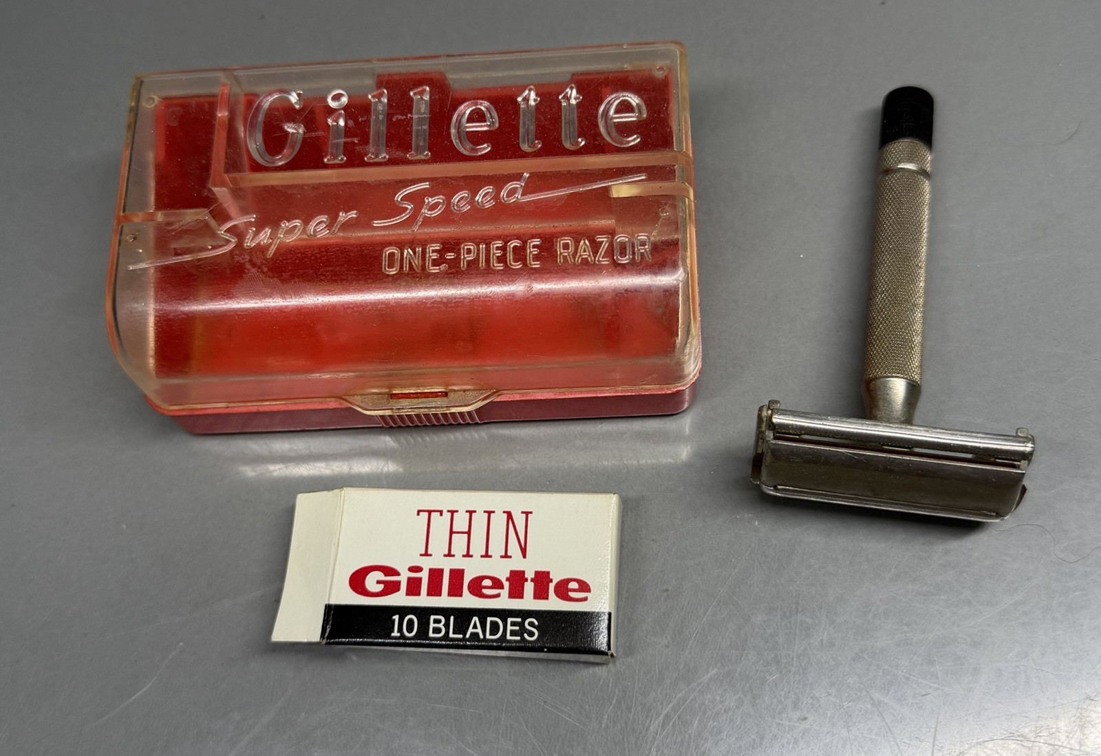 Vintage Gillette Super Speed Double Edge Safety Razor w Box & Blades Vintage Gillette Super Speed Double Edge Safety Razor w Box & Blades
