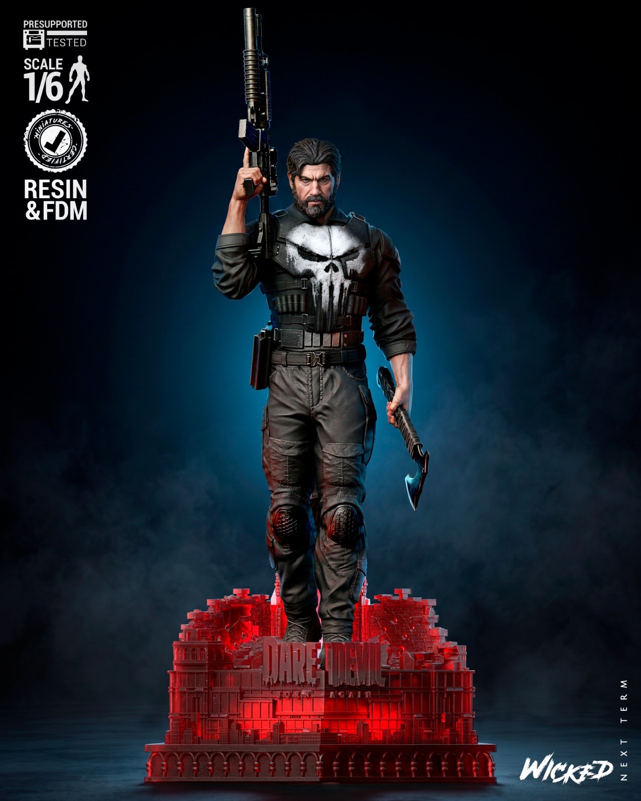 The Punisher Born Again Resin Statue Unpainted The Punisher Born Again Resin Statue Unpainted