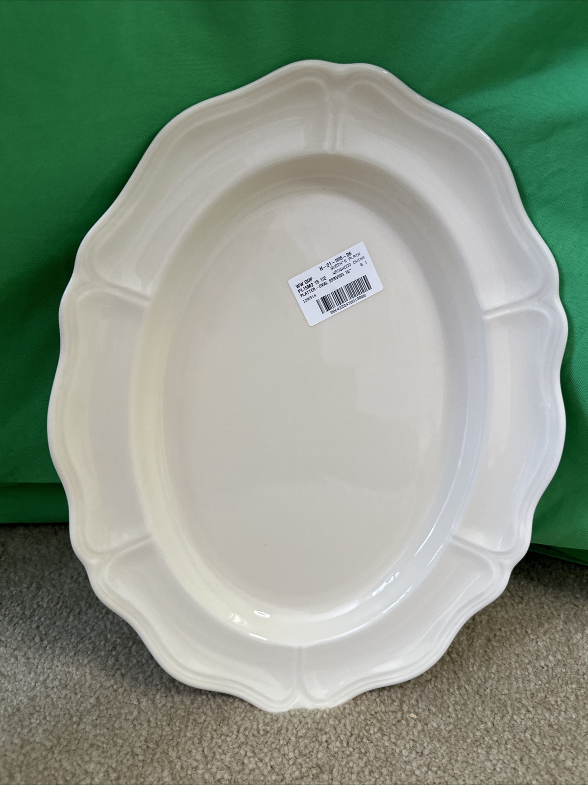 Wedgwood Queen\'s Plain Oval Serving Platter Plate 15 1/2\
