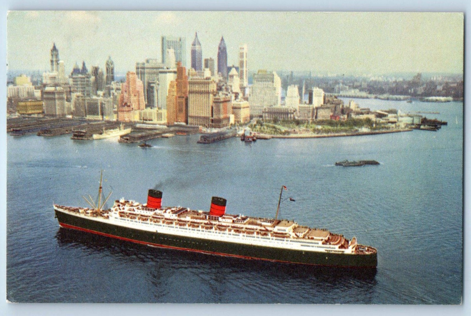 1966 South Hampton Postcard Cunard RMS Queen Elizabeth Steamer Ship Aerial View 1966 South Hampton Postcard Cunard RMS Queen Elizabeth Steamer Ship Aerial View
