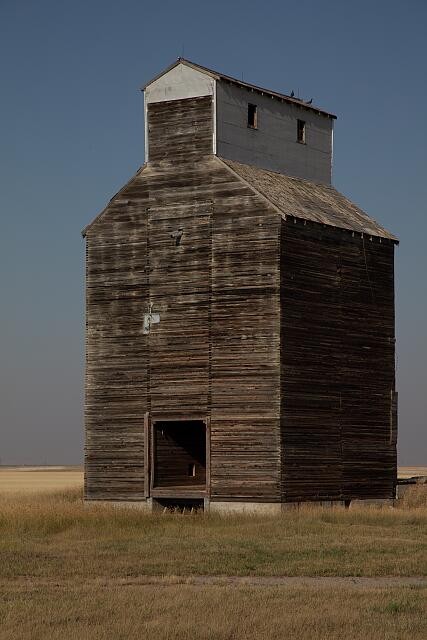 Photo:Cut Bank Montana Wooden Grain Elevator 2022 Abandoned Rural Landmark