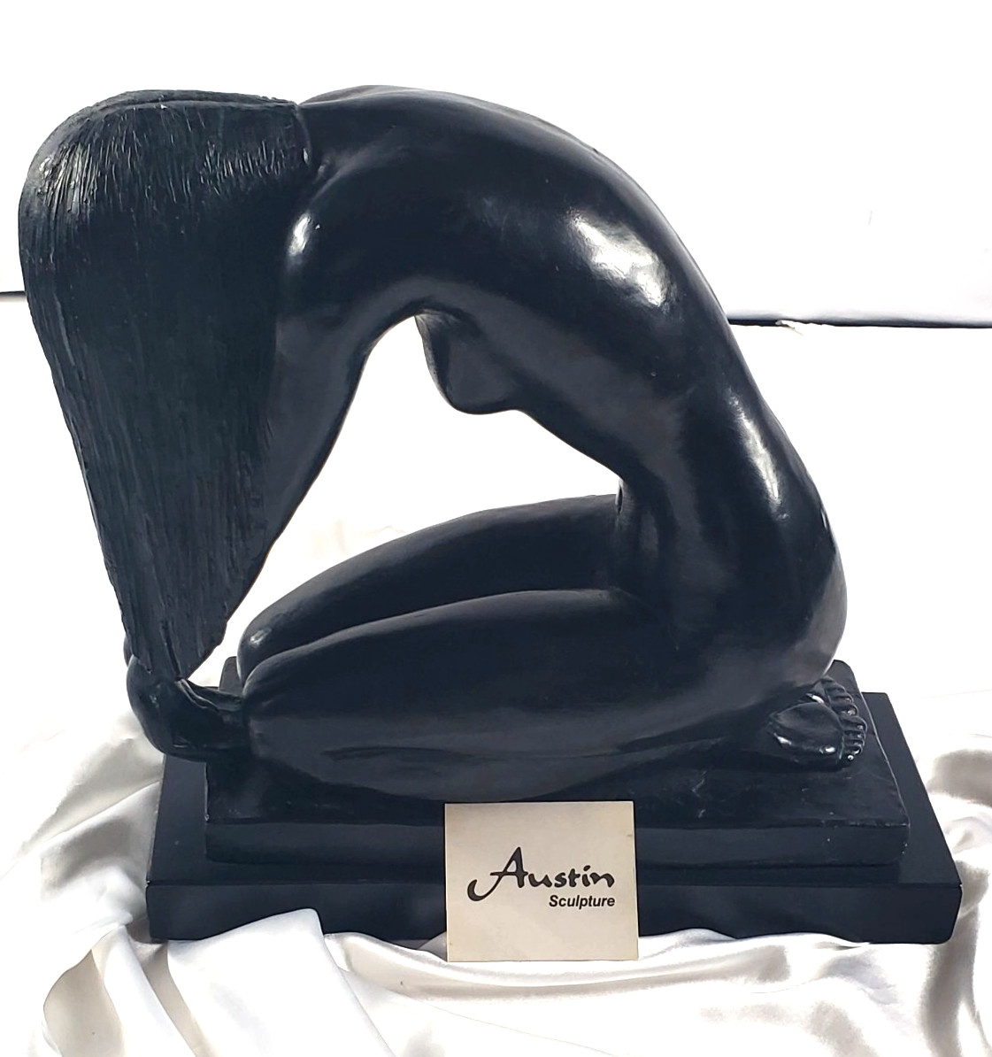1985 Austin Productions - Kneeling Nude Female Plaster Sculpture-By Mort Malkin