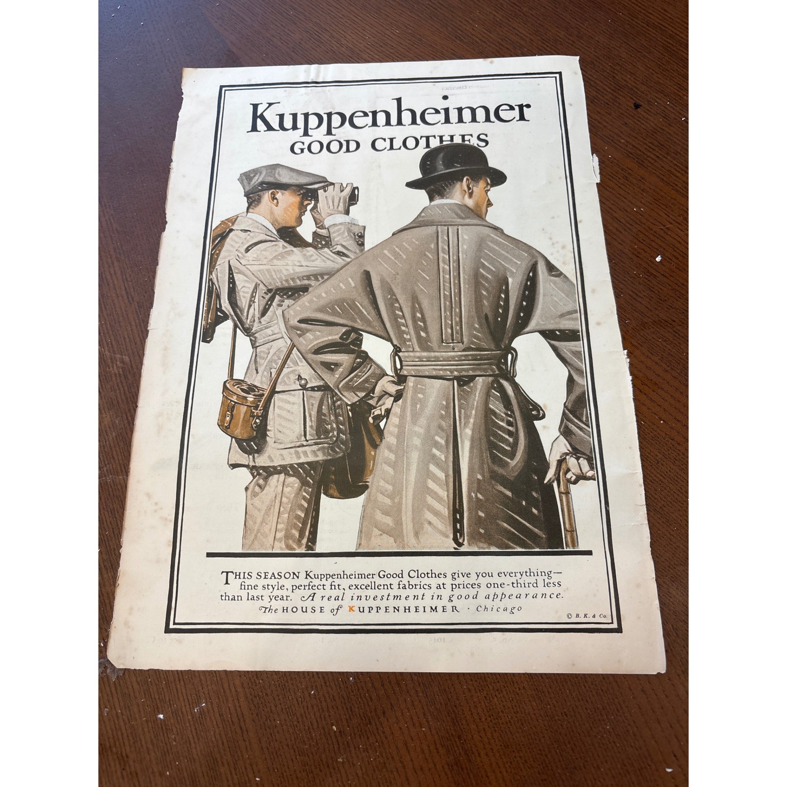 Vintage 1921 Literary Digest Magazine Cover Marshal Foch WWI Kuppenheimer Ad
