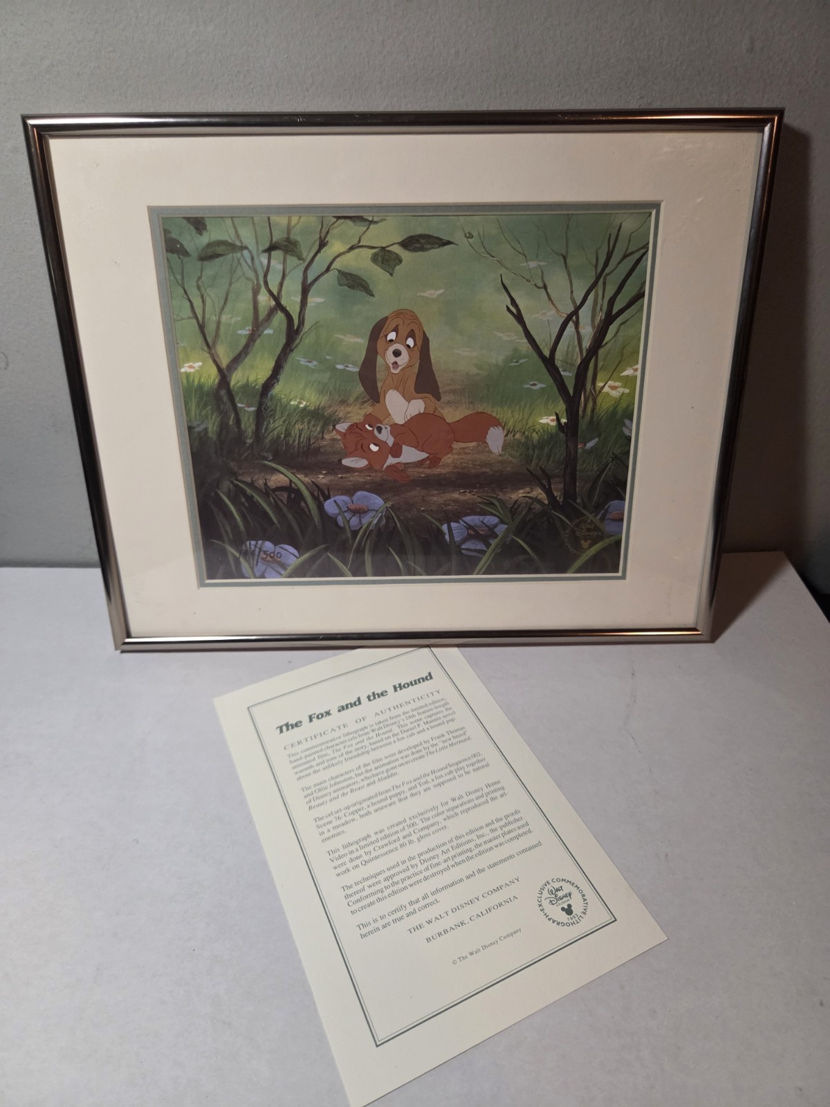  Disney Studios Exclusive 144/500 Fox and the Hound Printing Crawford & Company