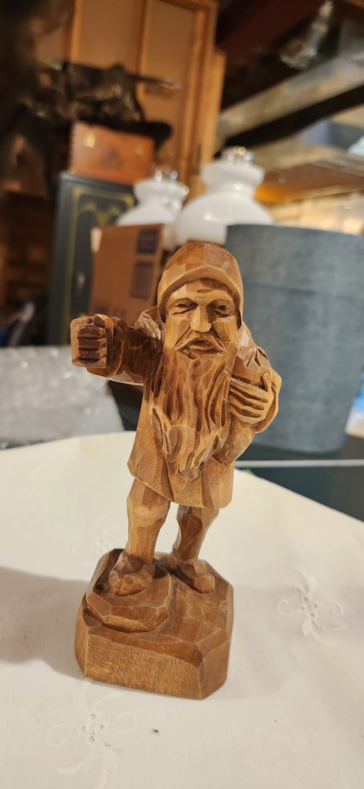 Vintage Wood Handcrafted  Men In Woods.
