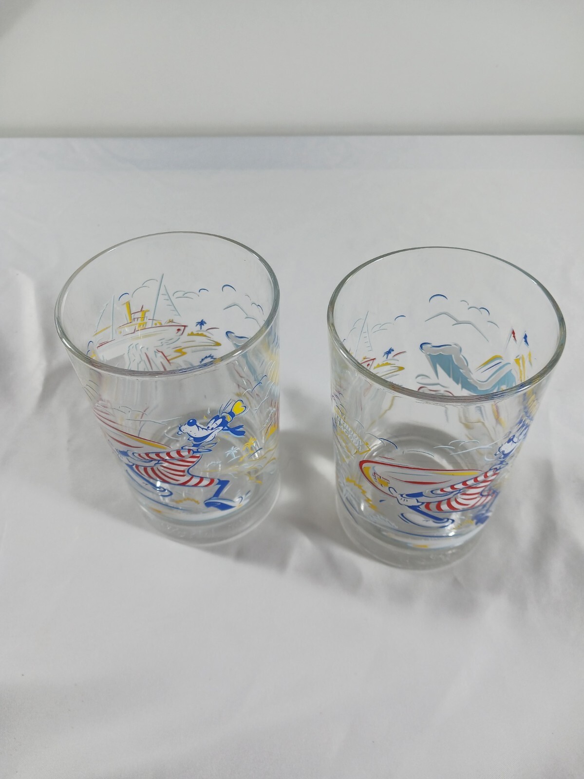 McDonalds Walt Disney Anniversary with Goofy Glass. Set of 2.
