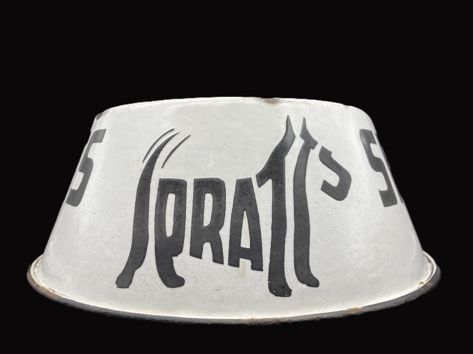 RARE 1920’S SPRATT’S ENAMEL ADVERTISING DOG BOWL W/ THE TERRIER LOGO ON 2 Sides RARE 1920’S SPRATT’S ENAMEL ADVERTISING DOG BOWL W/ THE TERRIER LOGO ON 2 Sides