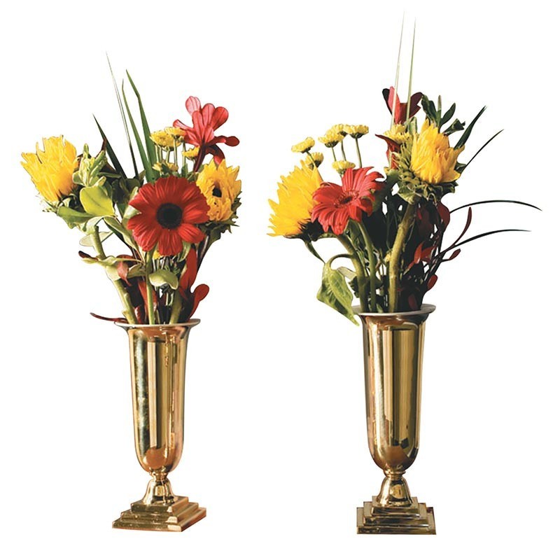 Brass Altar Vases With Aluminum Liners Religious Church Floral Decor Set Brass Altar Vases With Aluminum Liners Religious Church Floral Decor Set