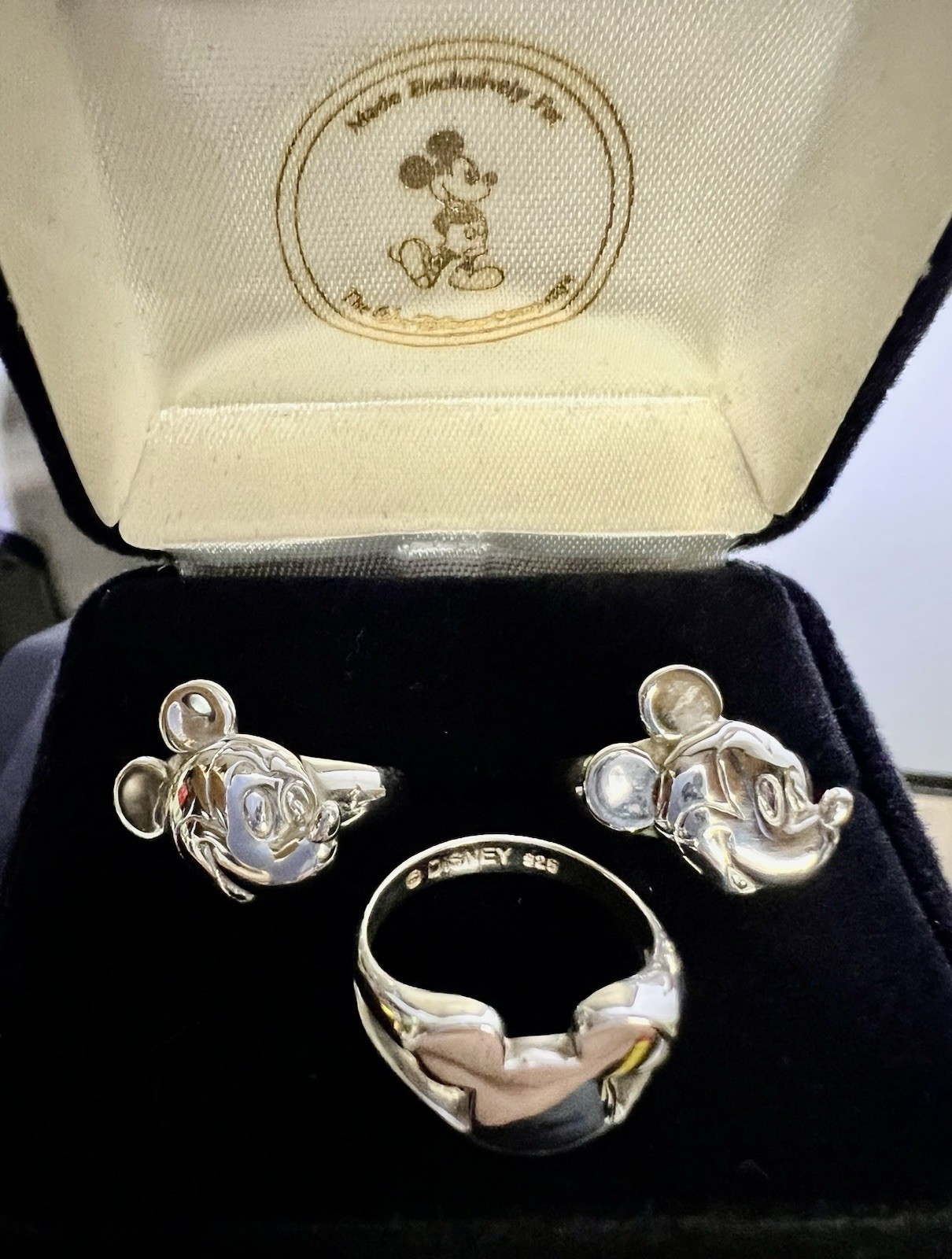 Disney Mickey Mouse .925 Sterling Silver Ring Collection - 3 Rings Disney Mickey Mouse .925 Sterling Silver Ring Collection - 3 Rings