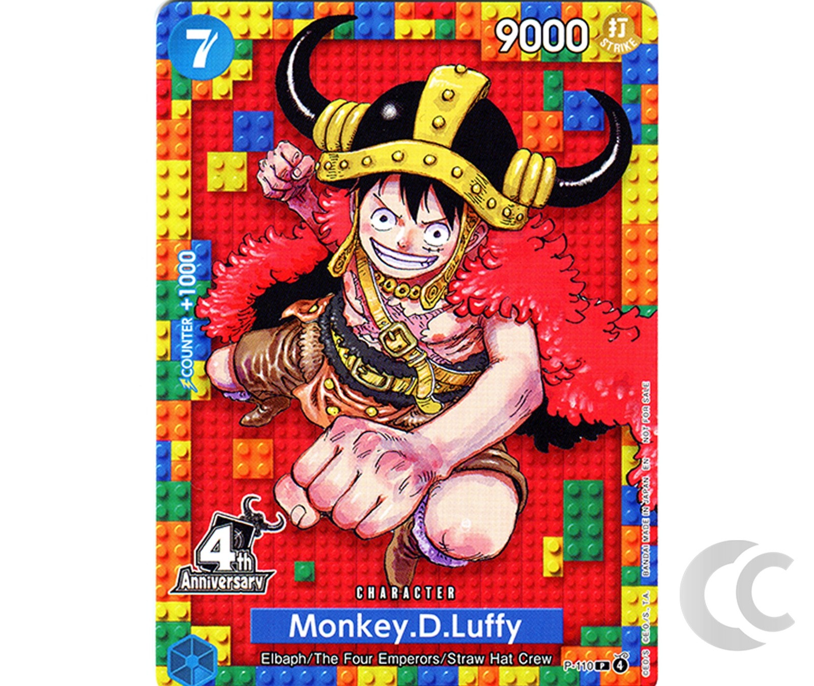 Monkey.D.Luffy P-110 Promo 4th Anniversary stamp ONE PIECE Card Game English NM Monkey.D.Luffy P-110 Promo 4th Anniversary stamp ONE PIECE Card Game English NM