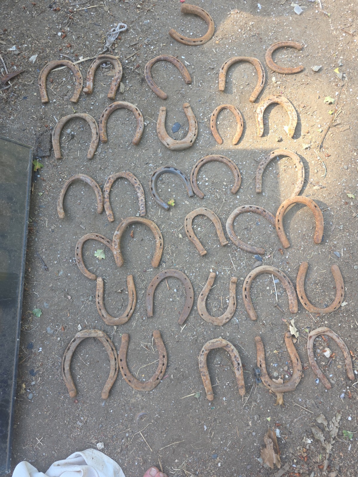 Set of 31 Vintage Metal Hand-Forged Horseshoes Very Old