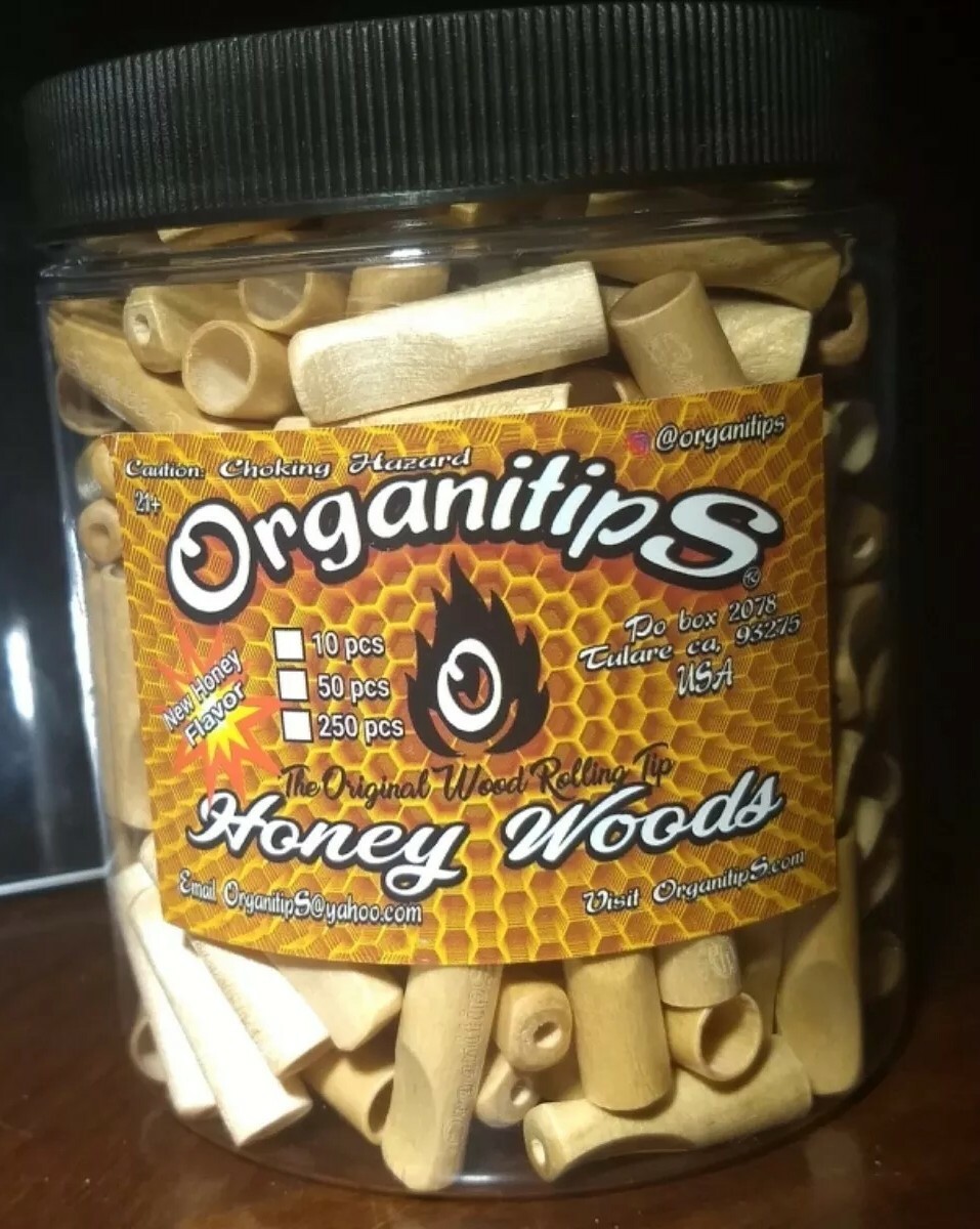 Organitips Wood Wooden Smoking Tips Flavored 24 Pack HONEY 8mm