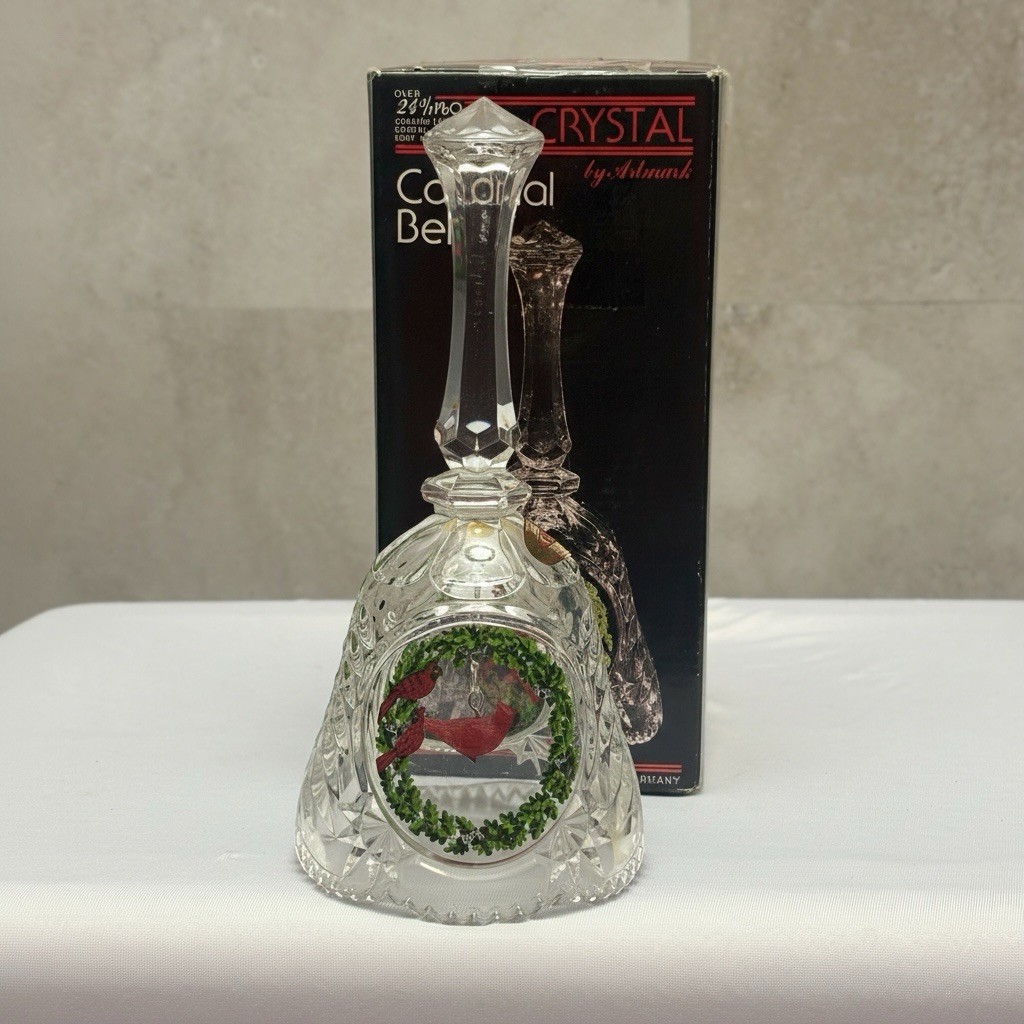 Vintage 1989 Artmark Cardinal Bell 24% Lead Crystal West Germany Original Box