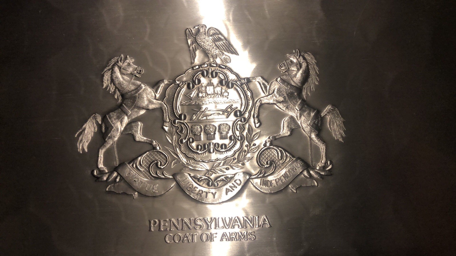 One Of A Kind Wendell august Forge Hammered Aluminum PA Jury Commissions Tray