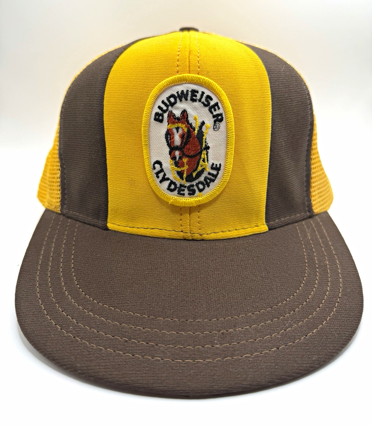 Vintage Budweiser Clydesdales Trucker Hat Snapback Mesh Made USA Horse Patch