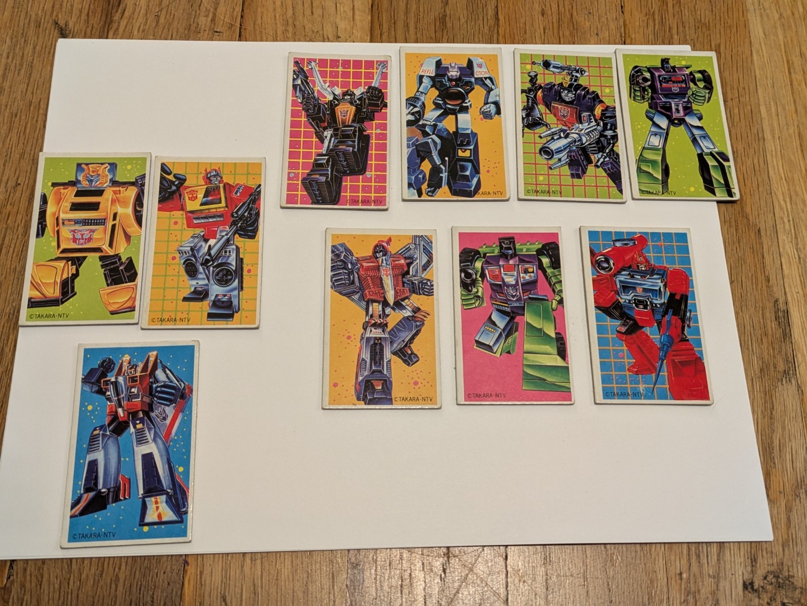 vtg 10x 1985 Takara Japan Transformers Menko Card Lot Blaster Rookie