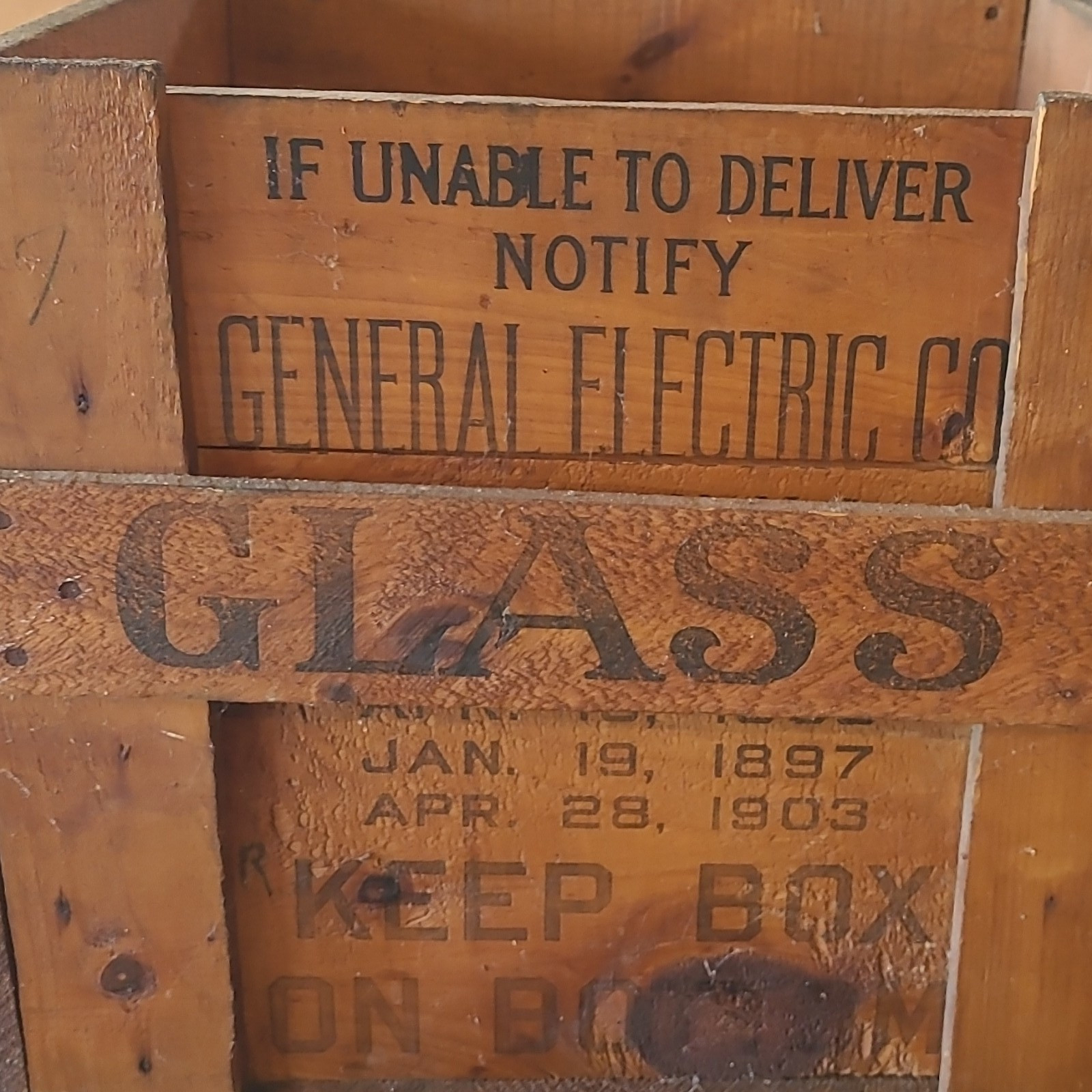 General Electric Co. Vintage Wooden Shipping Crate \