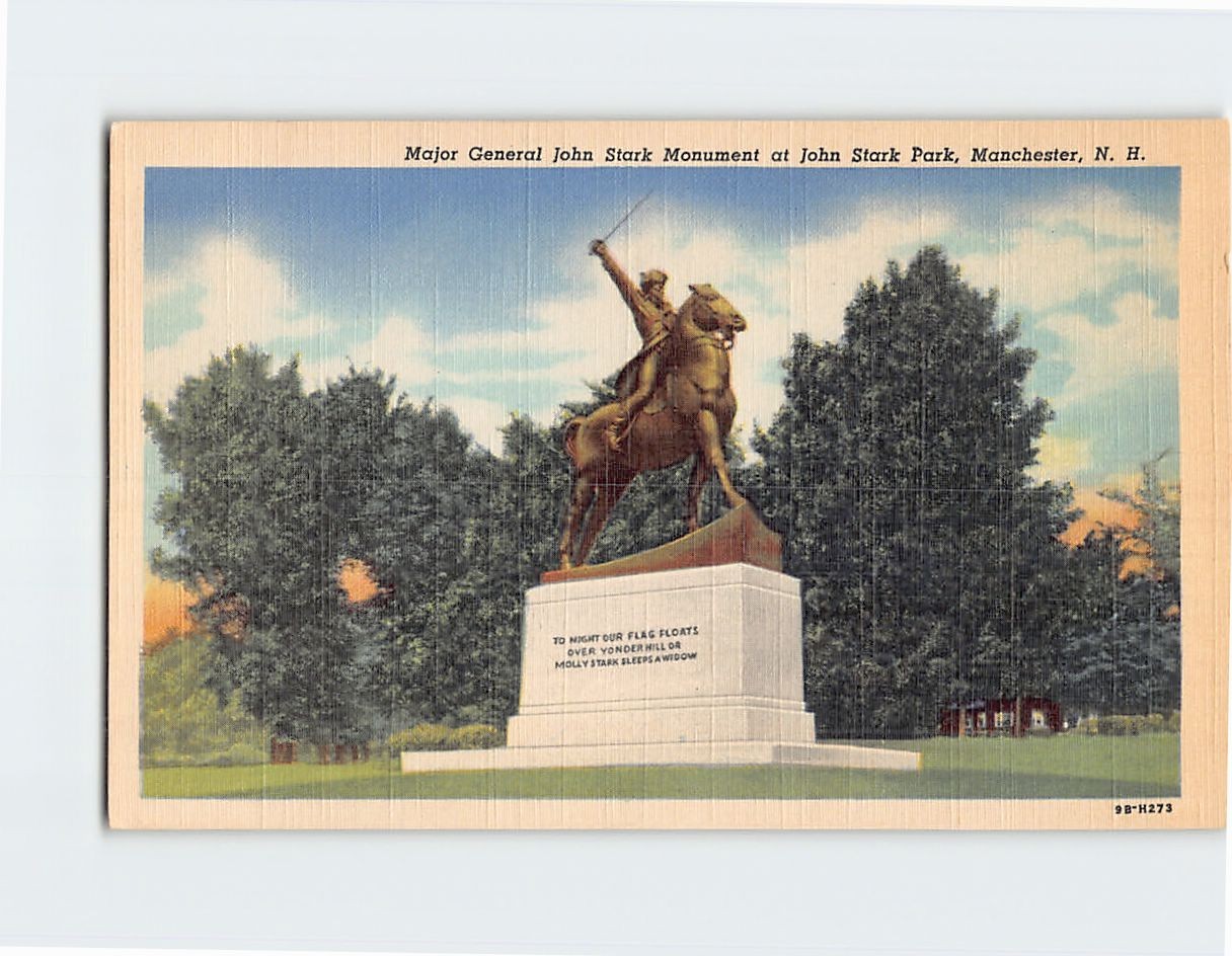 Postcard Major General John Stark Monument at John Stark Park Manchester NH