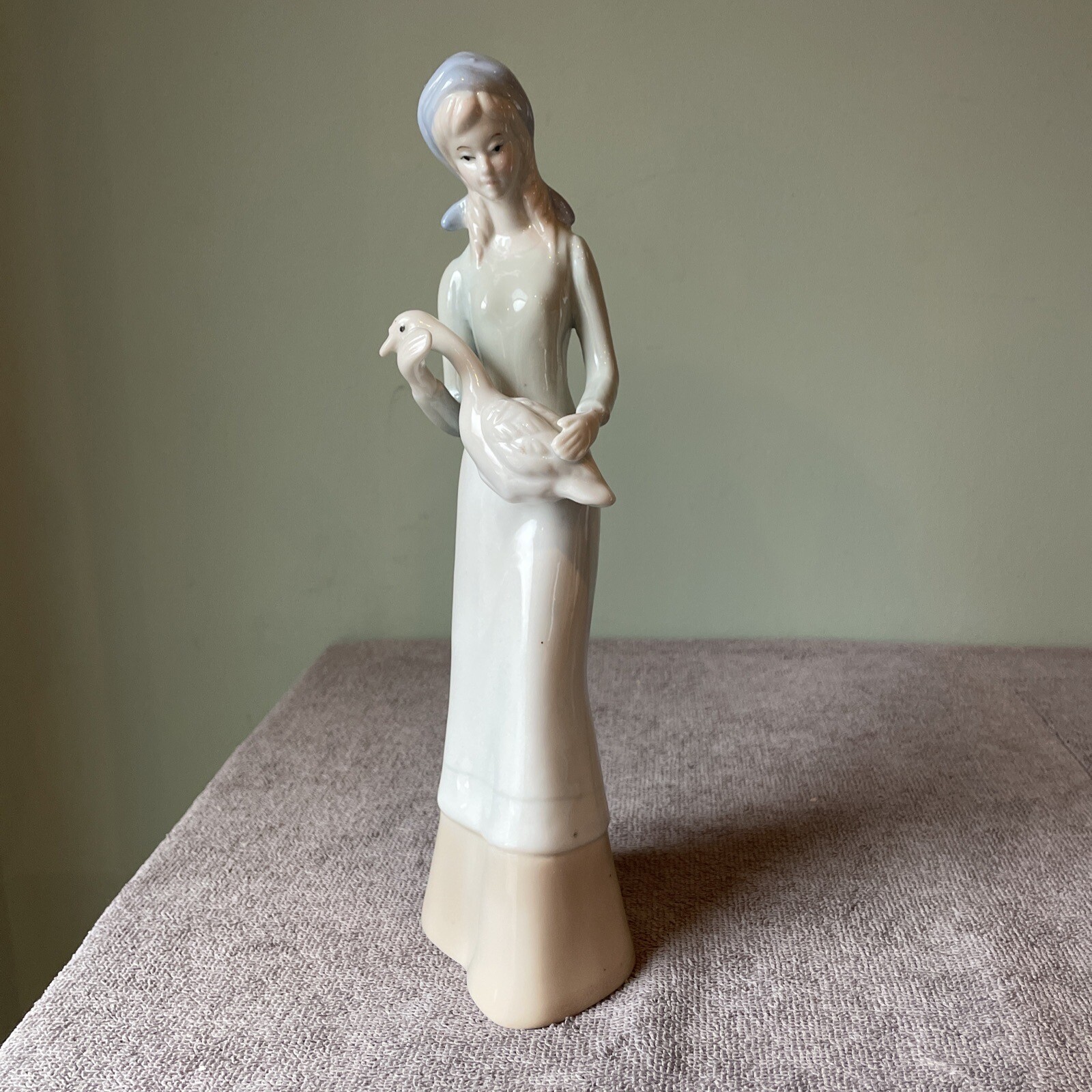 Vintage Girl Holding Goose Ceramic Figurine 11 Vintage Girl Holding Goose Ceramic Figurine 11