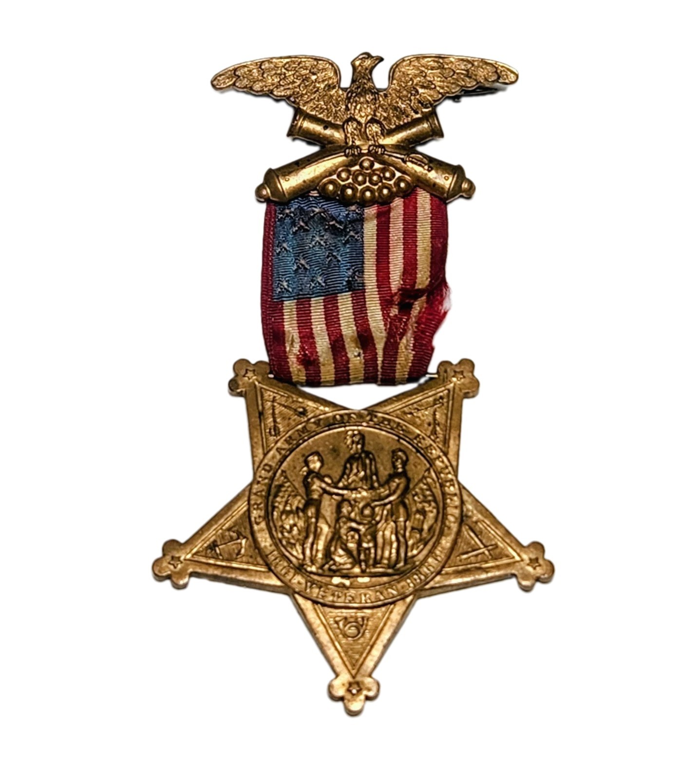 Antique Civil War GAR Medal A11487 Serial Numbered Union Veteran Badge Medal