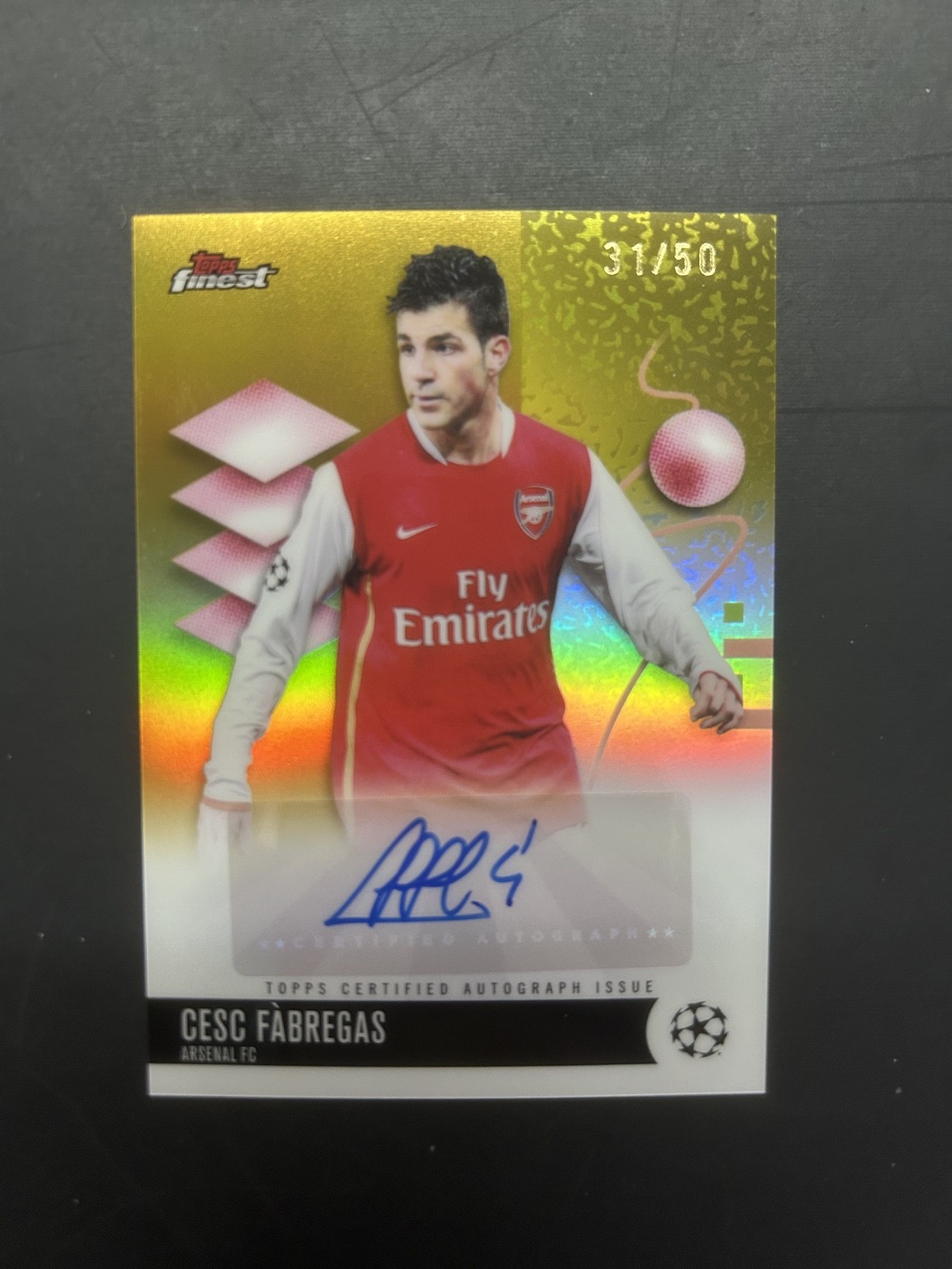 CESC FABREGAS AUTO - GOLD /50 2025/26 TOPPS FINEST UCC