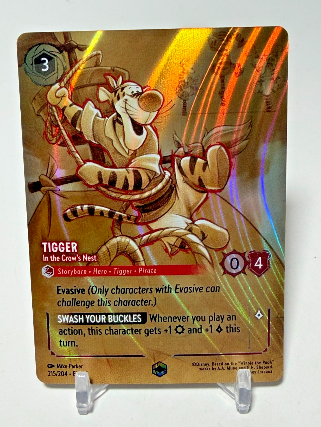 LORCANA 215/204 TIGGER IN THE CROWS NEST ENCHANTED HOLO DISNEY 2024 RAVENSBURGER
