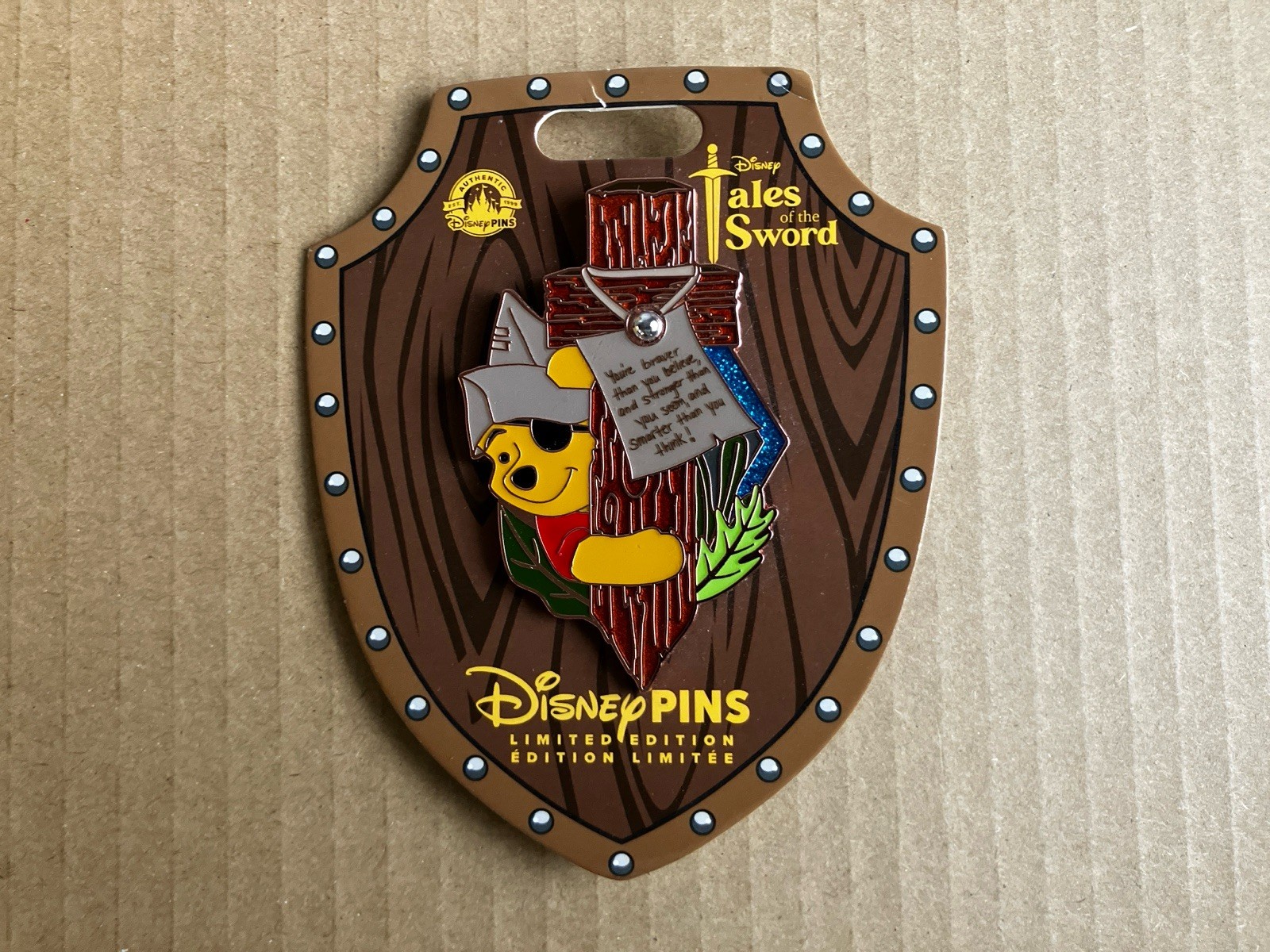 Disney Tales of the Sword Winnie the Pooh  LE 3000 Pin, Official Pin On Card