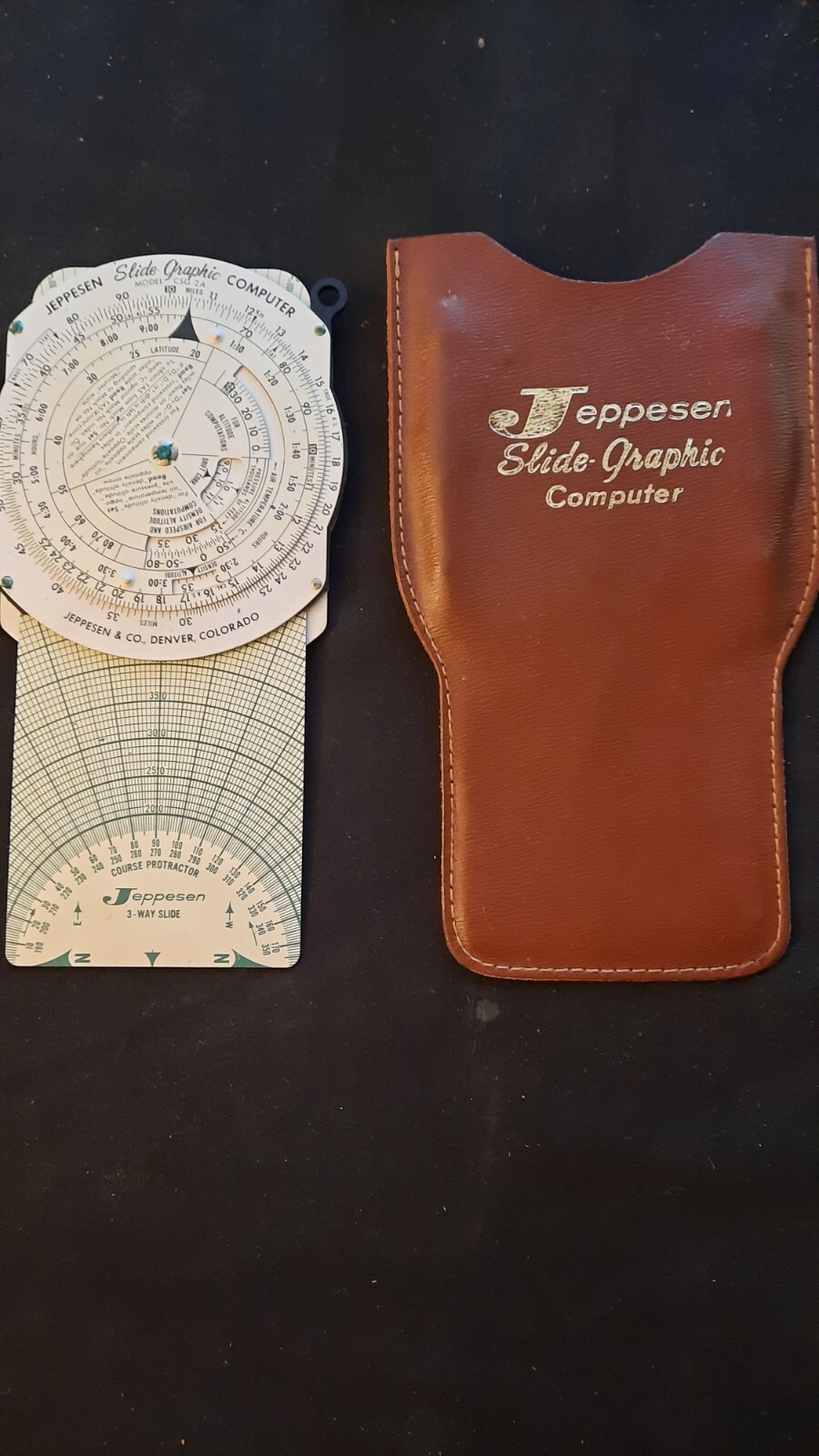 Vintage Jeppesen Slide Graphic Computer Model CSG-1A With Case