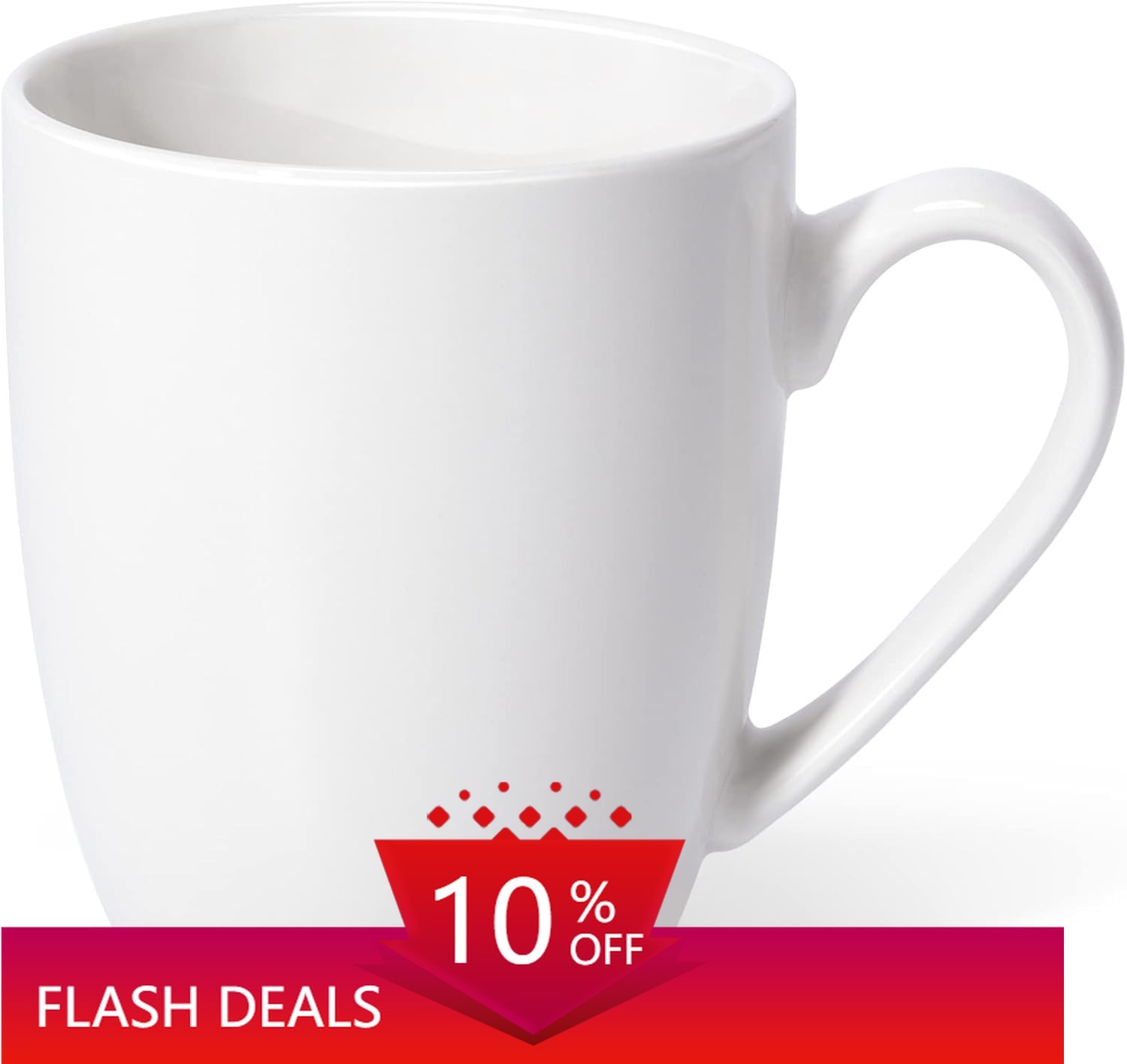 NEW.16-Ounce Large Coffee Mug with Handle Teacup Creative Coffee Mug (White)