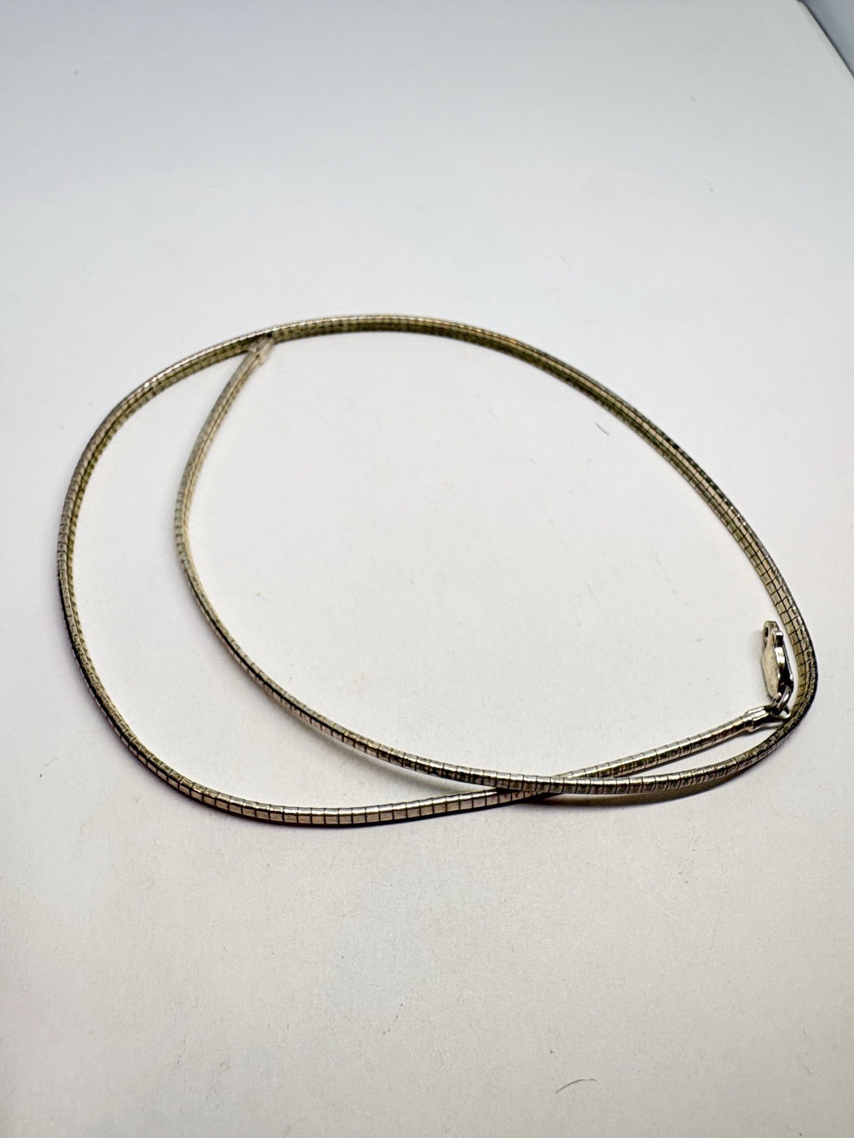 18” 9g MADE IN ITALY OMEGA LINK STERLING SILVER FINE JEWELRY NECKLACE STAMPED