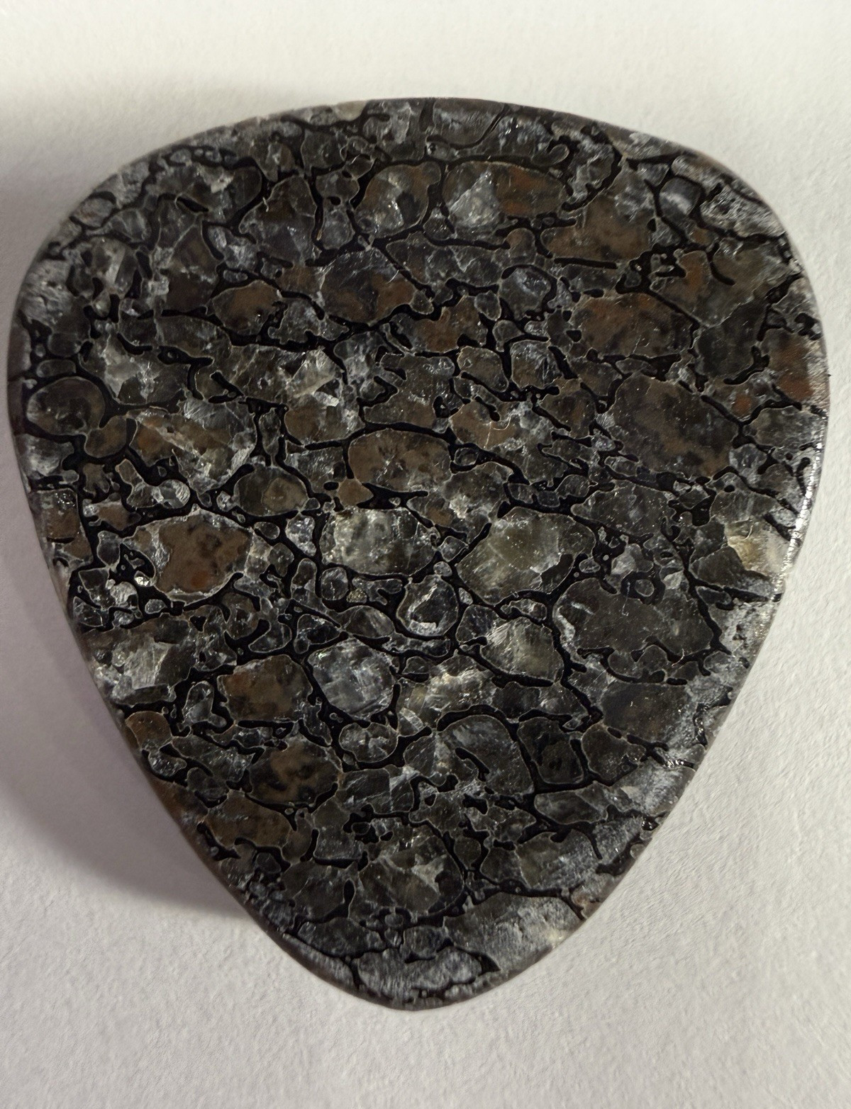 Triangular Agatized Dinosaur Bone, 41ct. Polished fossil specimen