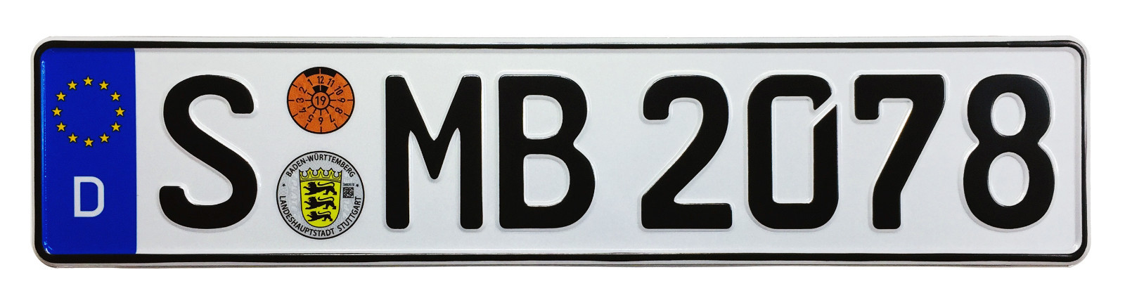 Mercedes Stuttgart Rear German License Plate by Z Plates wtih Unique Number NEW Mercedes Stuttgart Rear German License Plate by Z Plates wtih Unique Number NEW