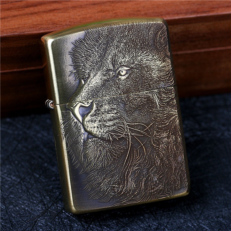 Lion Pride Family Zippo Lighter Double Sided 3D Relief Collectible Gift