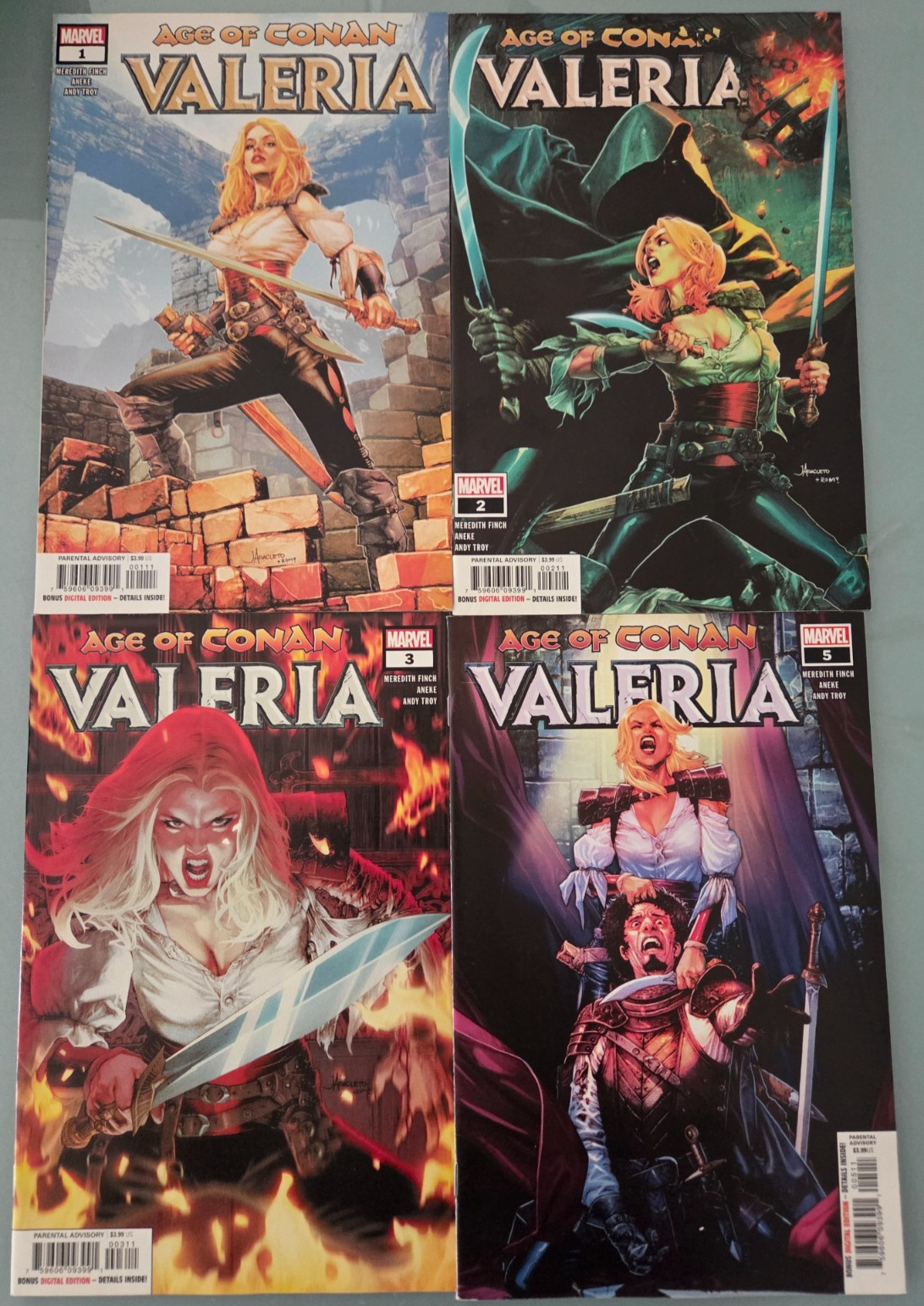AGE OF CONAN VALERIA SET OF 4 ISSUES (2019) MARVEL COMICS NEAR COMPLETE 1 2 3 5