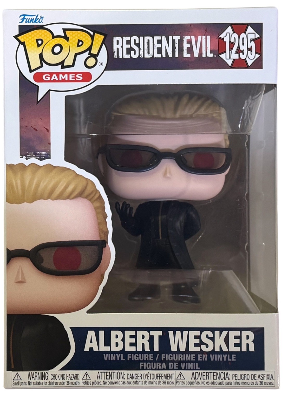 Funko Pop Games: Resident Evil - Albert Wesker #1295 New In Hand + Protector Funko Pop Games: Resident Evil - Albert Wesker #1295 New In Hand + Protector