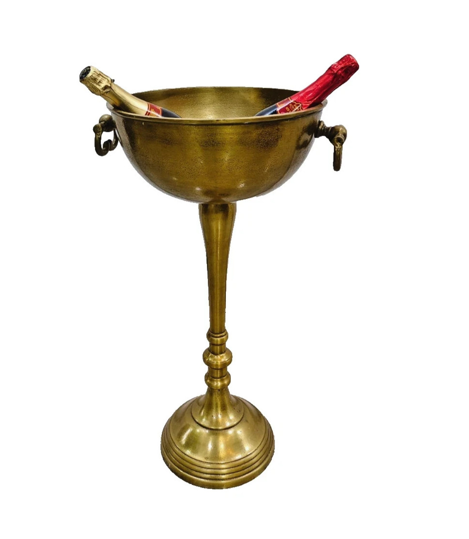 Antique Distressed Look Wine Cooler Floor Standing Bowl Champagne Ice Bucket
