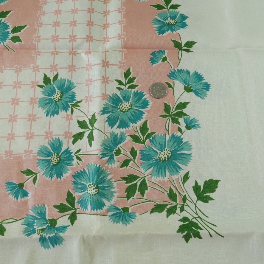 Vintage Maycraft Pure Linen Tablecloth Hand Printed Floral 65x85 Cottagecore Vintage Maycraft Pure Linen Tablecloth Hand Printed Floral 65x85 Cottagecore