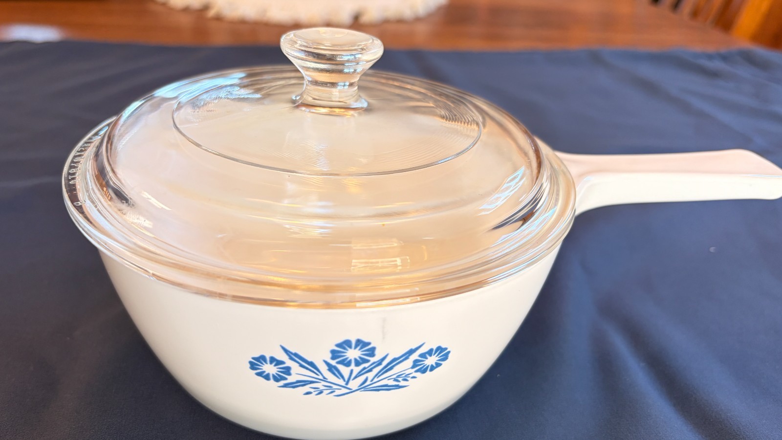 Vintage Corning Ware Blue Cornflower P-82-B Menu-Ette 1.5 Pt Saucepan Pristine