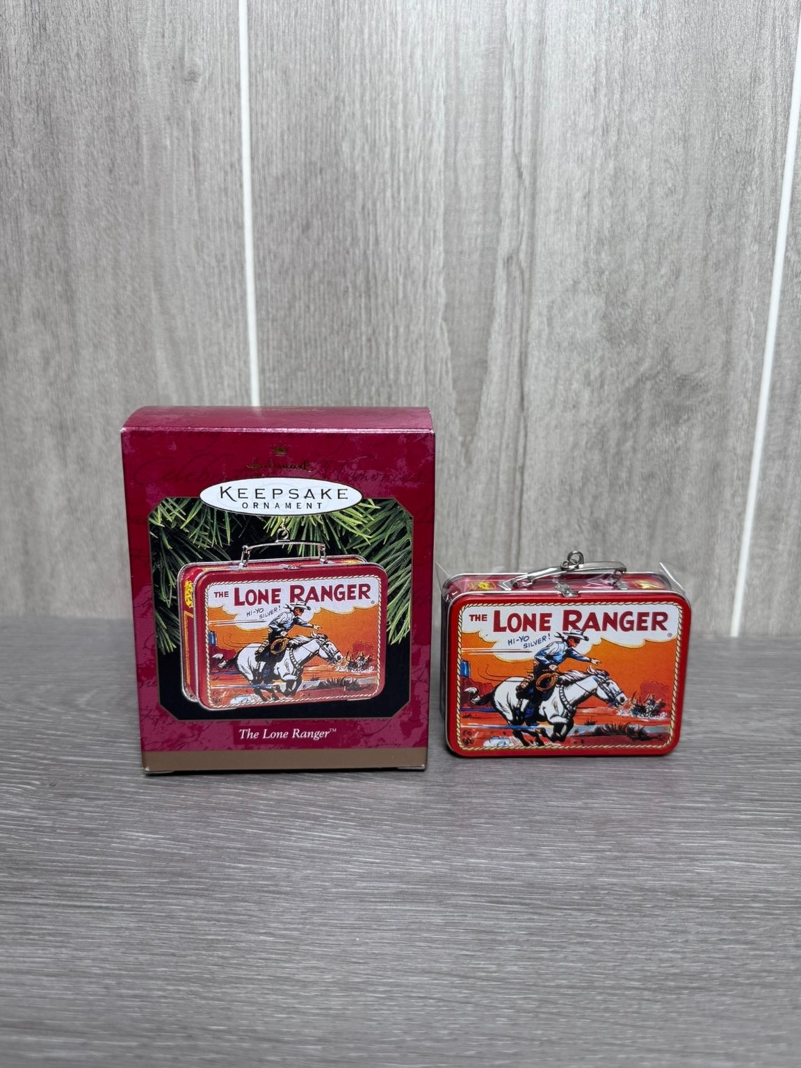 Hallmark Keepsake Lone Ranger Silver Tonto Lunch Box Ornament 1997 Christmas