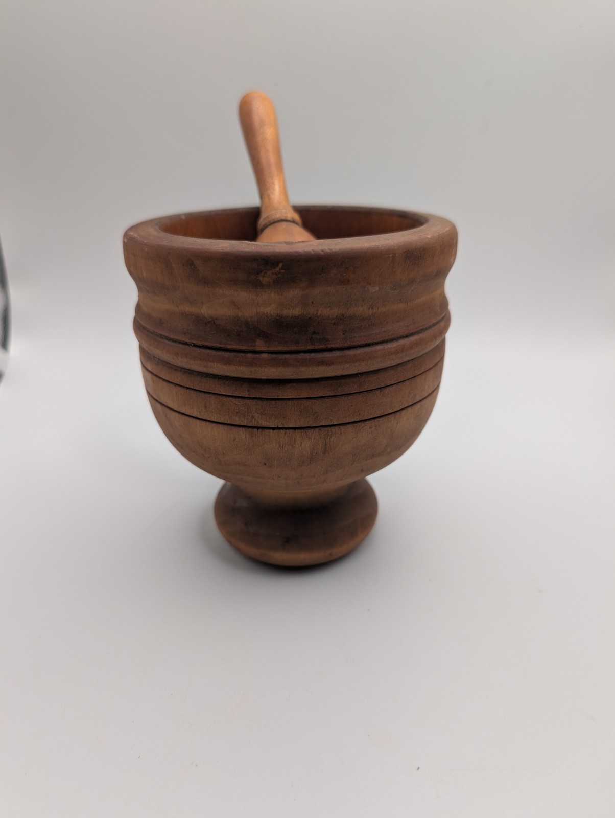 Vintage Wooden French Large Pestle and Mortar Apothecary Vintage Wooden French Large Pestle and Mortar Apothecary