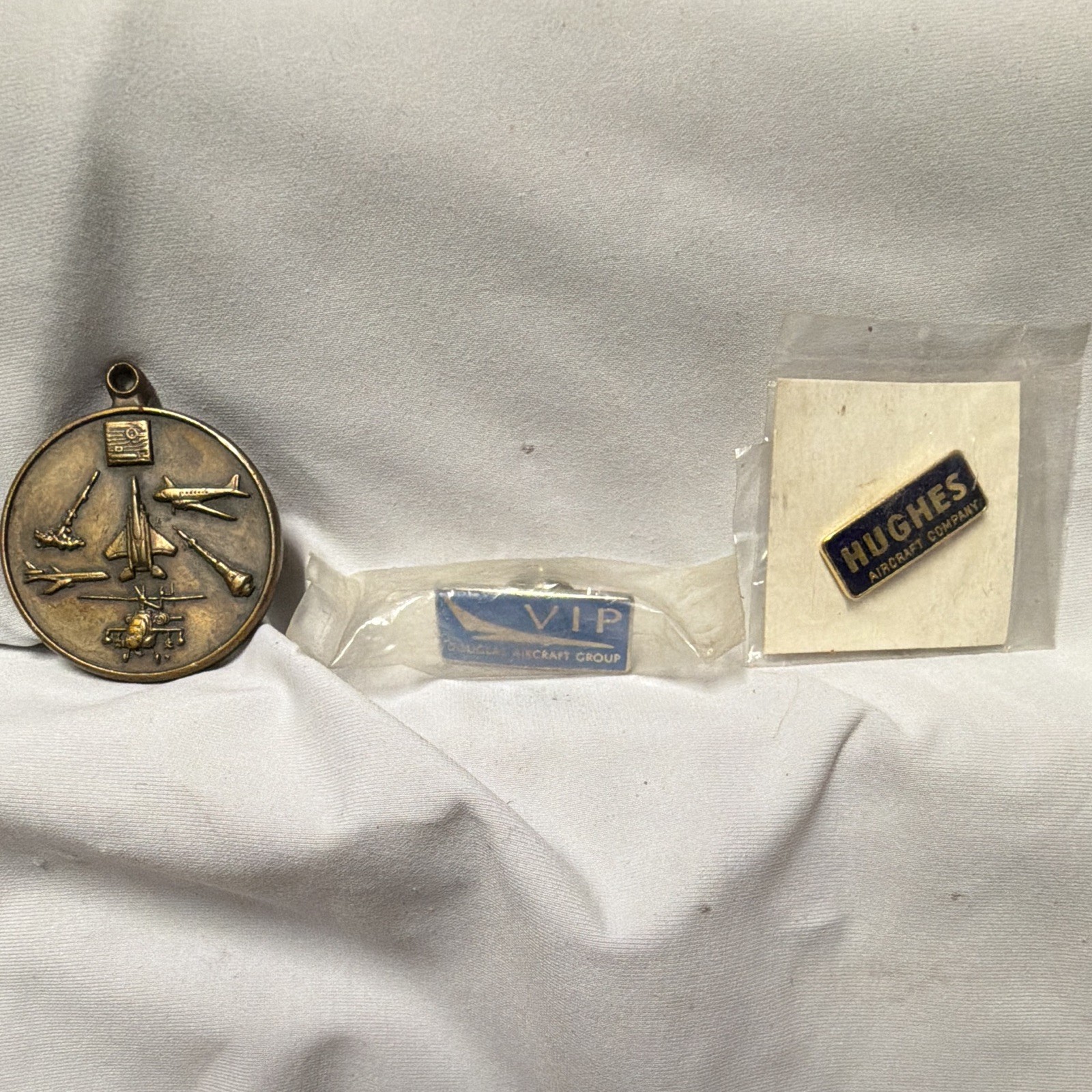 Vintage Aerospace Pin Medal Lot Hughes Douglas Aircraft McDonnell VIP 3 Pc