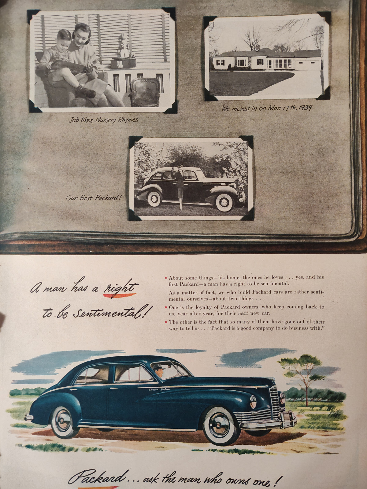 1947 LIFE Ad Advertisement PACKARD Ask The Man Who Has One